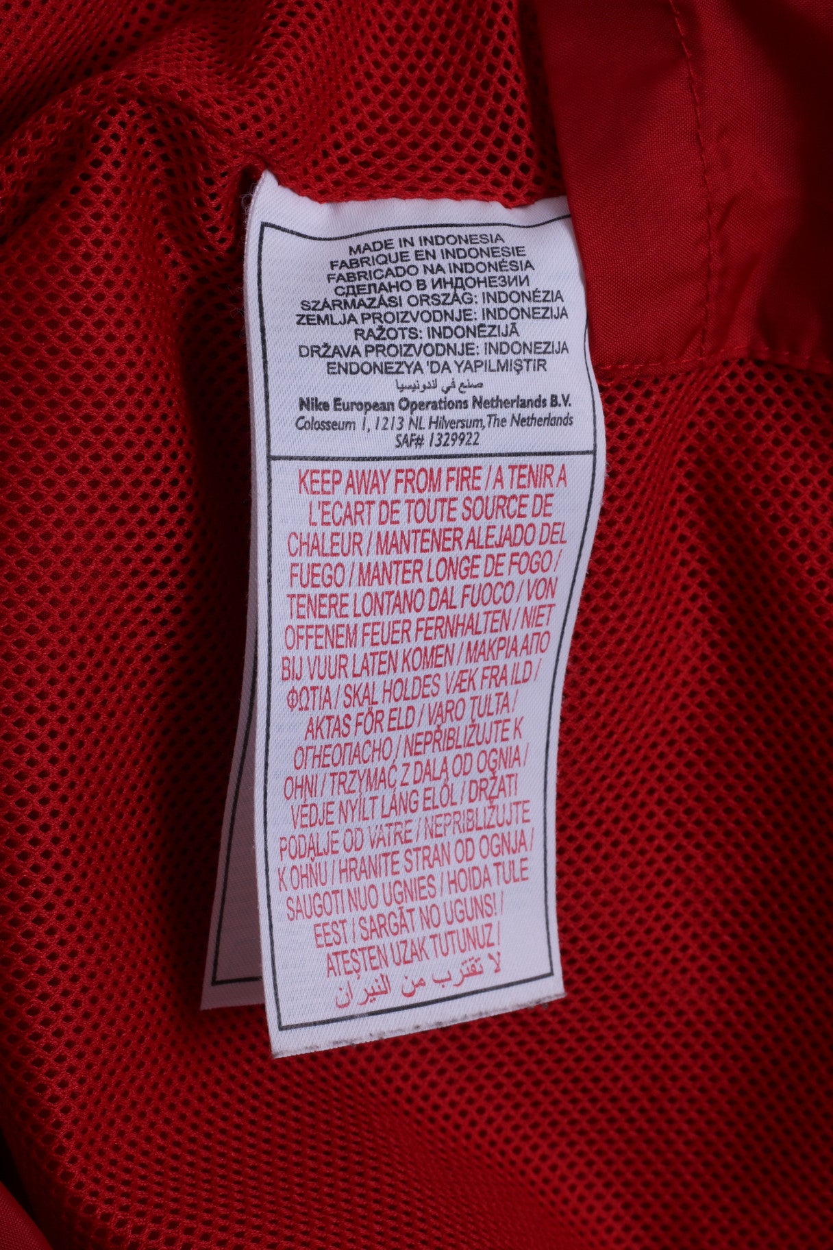 Nike Core Mullen Utd Veste de survêtement S pour homme en nylon rouge avec capuche cachée imperméable