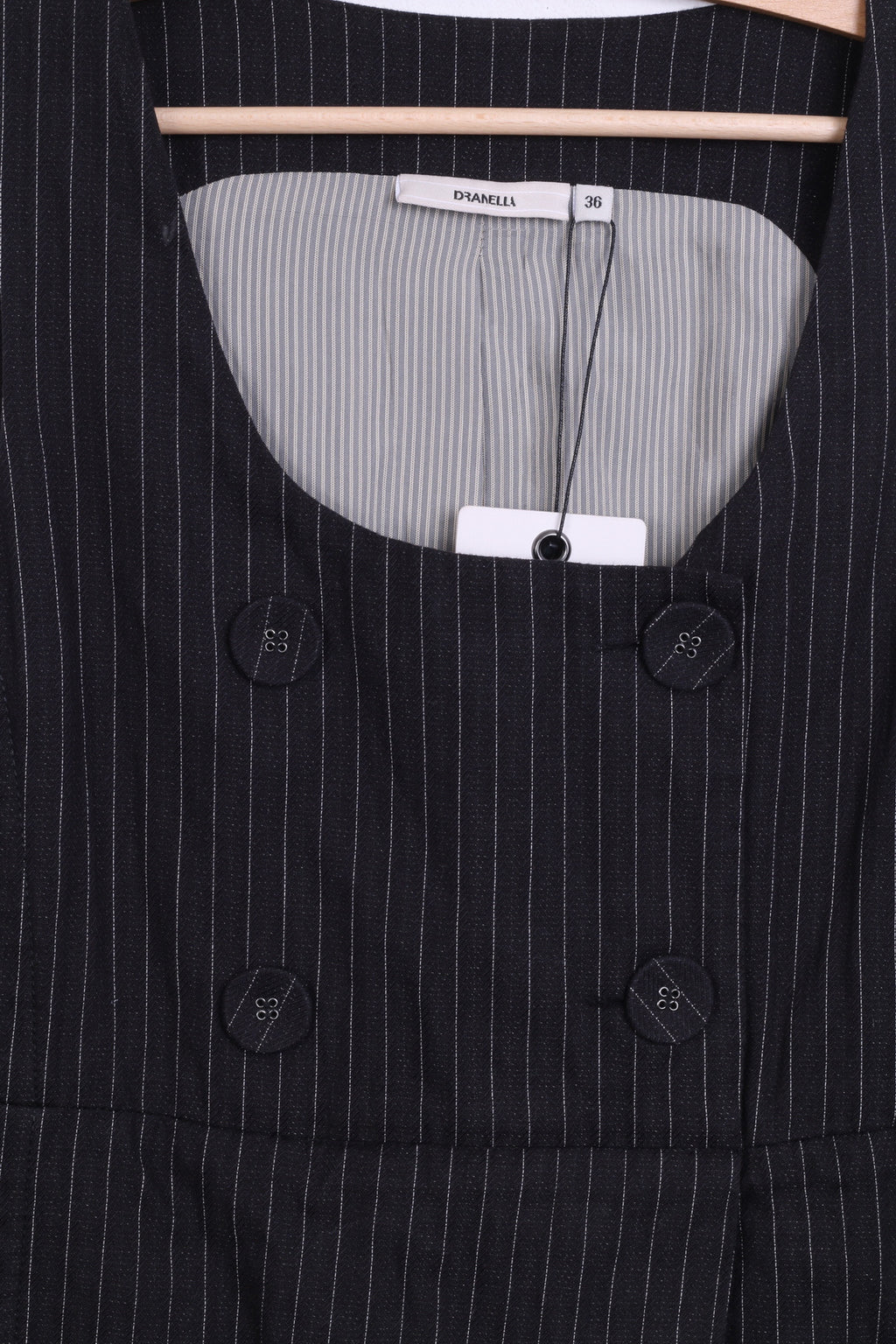 New DRANELLA Womens 36 S Dress Navy Striped Pencils - RetrospectClothes
