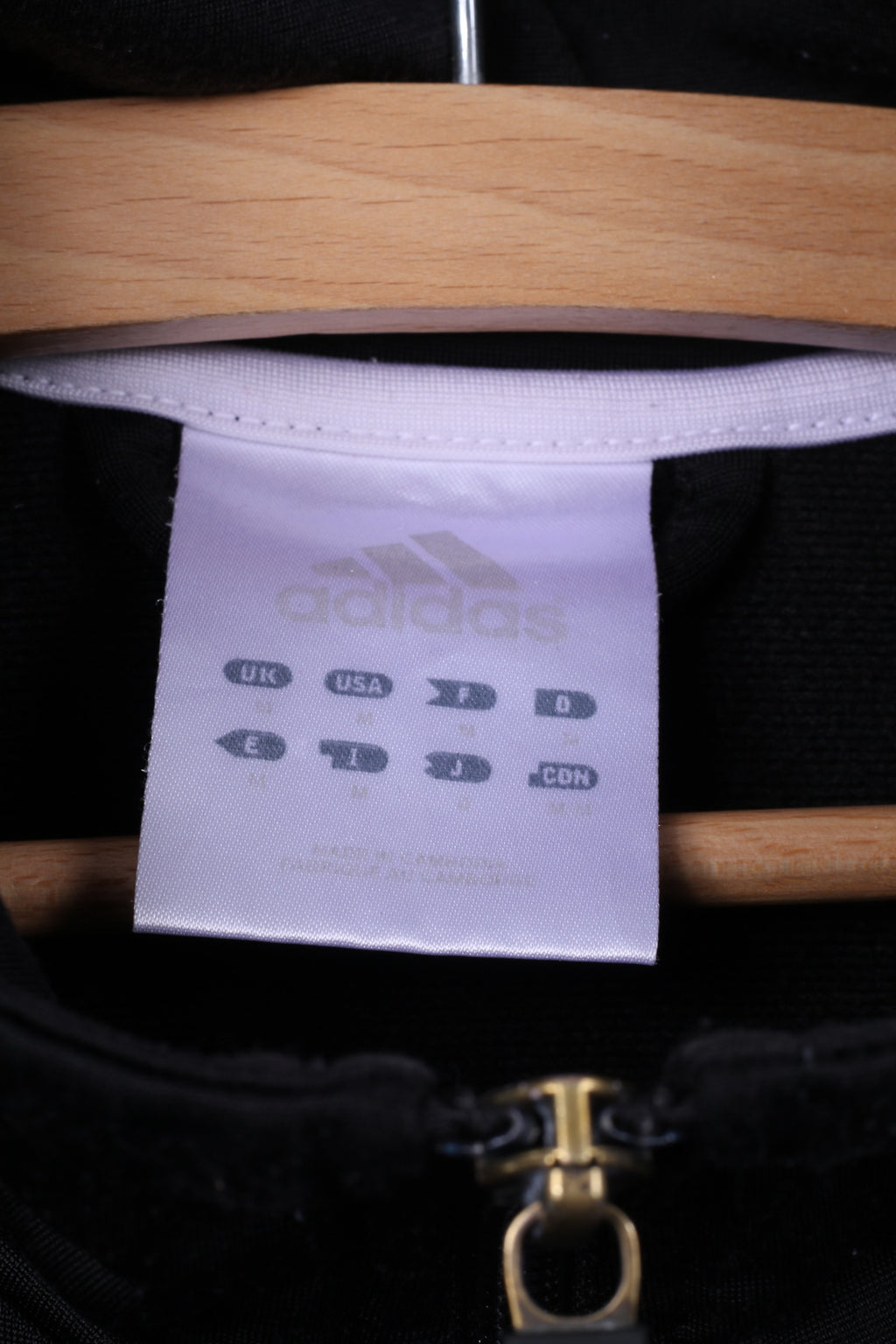 Adidas Mens M Sweatshirt Full Zipper Noir Sportswear Brillant Track Top 