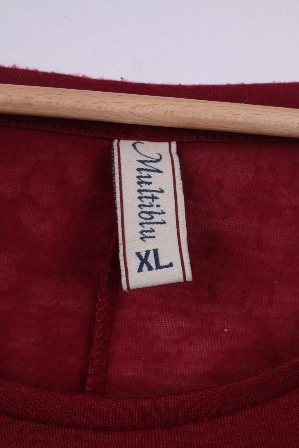 Multiblu Camicetta XL da donna Camicia grafica Manica a pipistrello Girocollo Bordeaux 