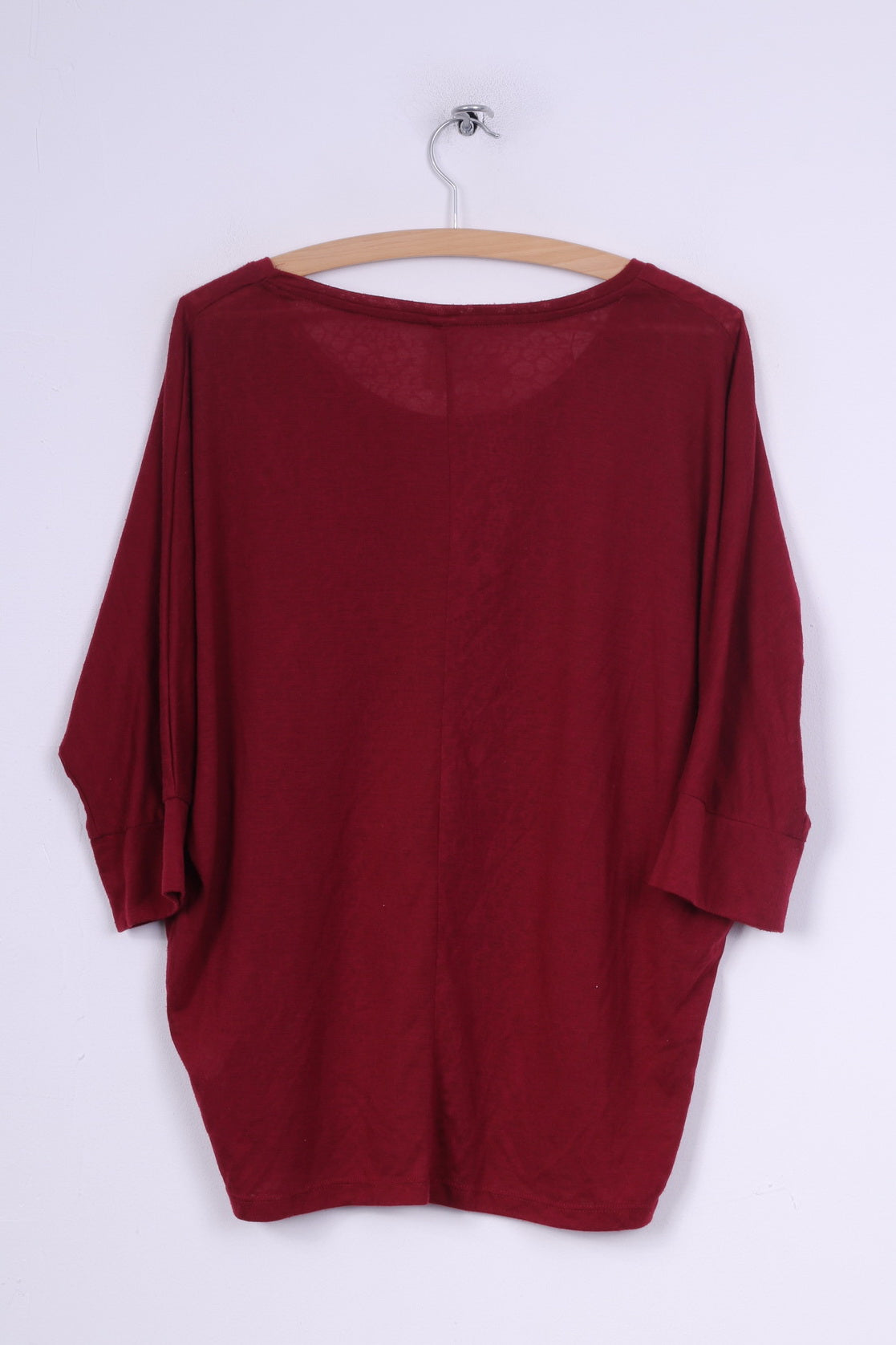 Multiblu Camicetta XL da donna Camicia grafica Manica a pipistrello Girocollo Bordeaux 