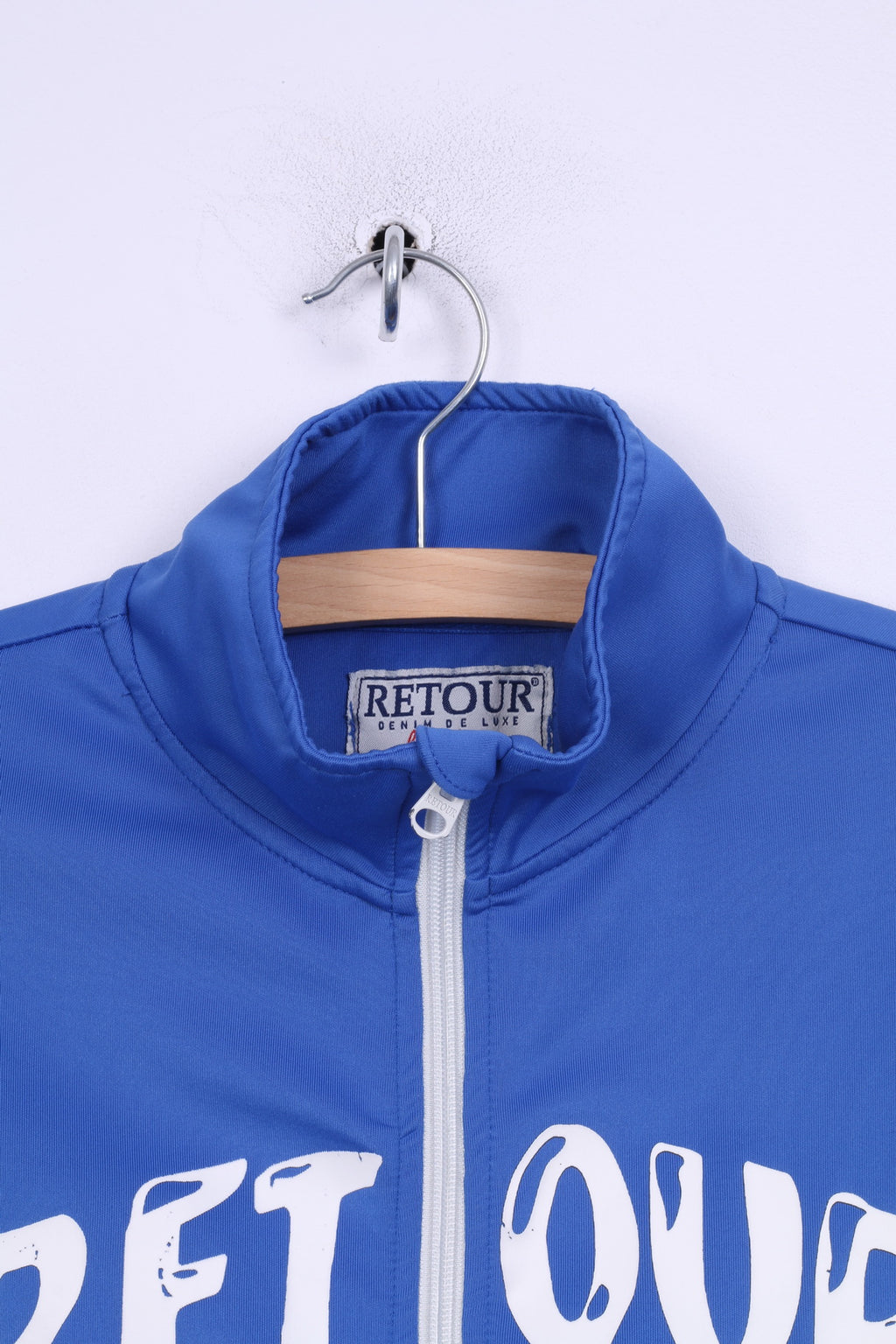 Retour Denim De Luxe Womens 14 XL Sweatshirt Full Zipper Light Blue Superheroes Sport