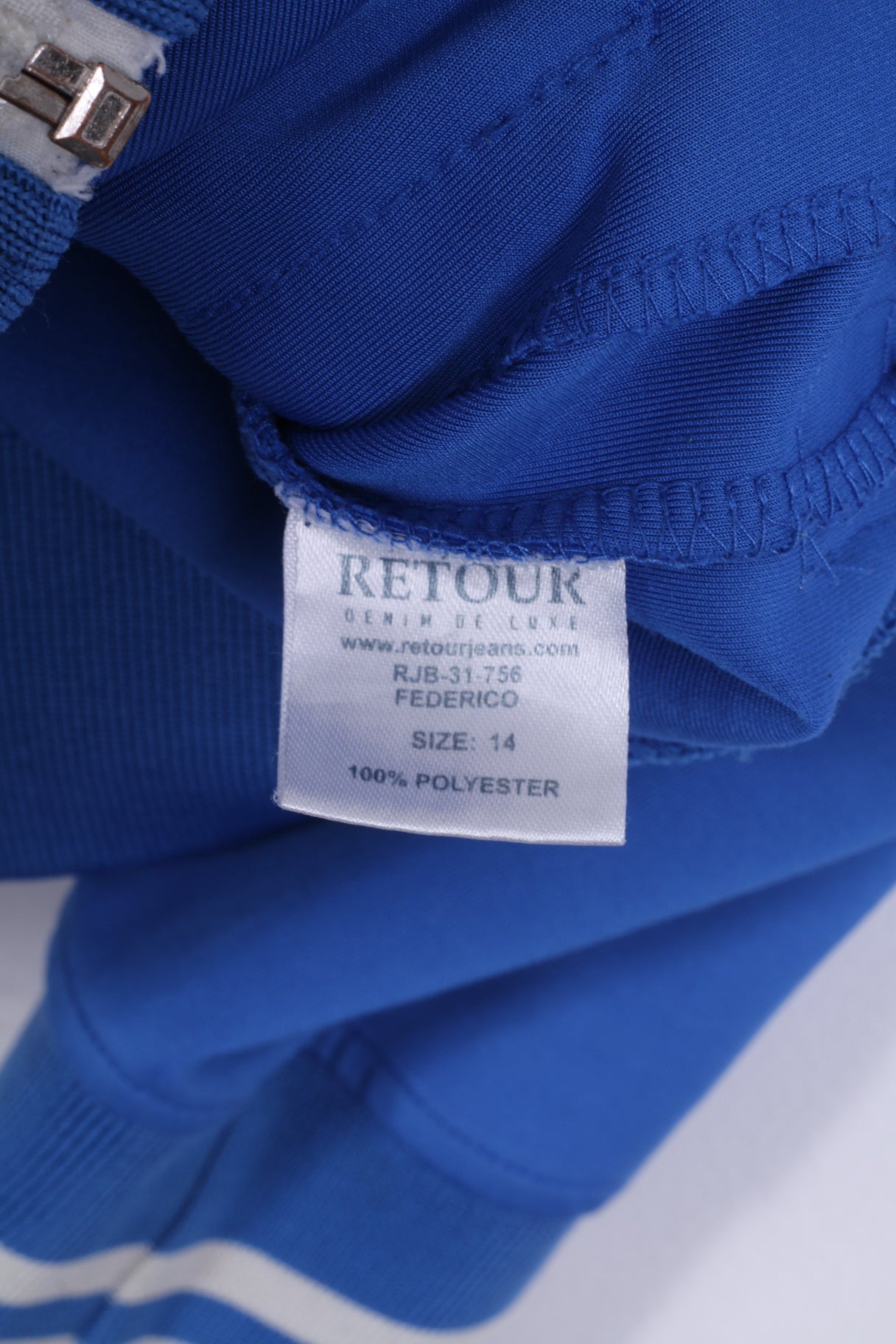 Retour Denim De Luxe Womens 14 XL Sweatshirt Full Zipper Light Blue Superheroes Sport