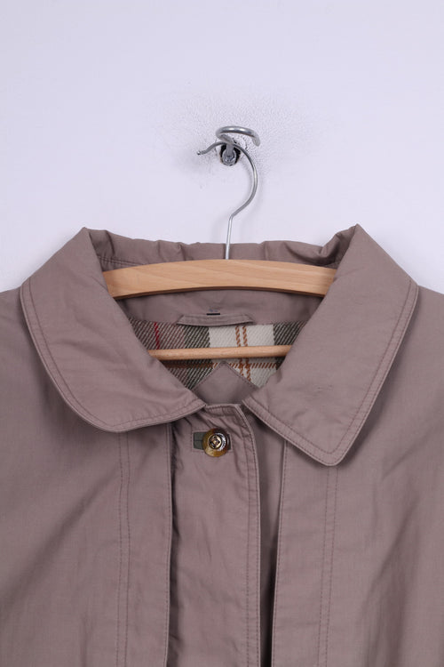Berkertex Veste femme 22/24 3XL Taupe clair Fermeture éclair complète Épaulettes en vison vintage 