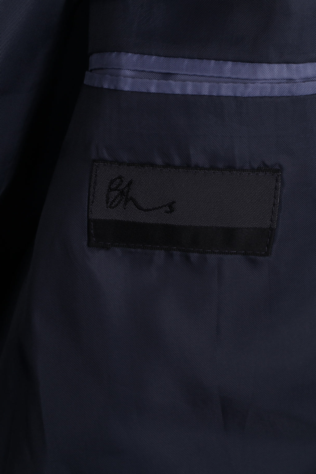 BHS Hommes 42 M Blazer Veste Courte Rayé Gris Épaulettes Simple Boutonnage 