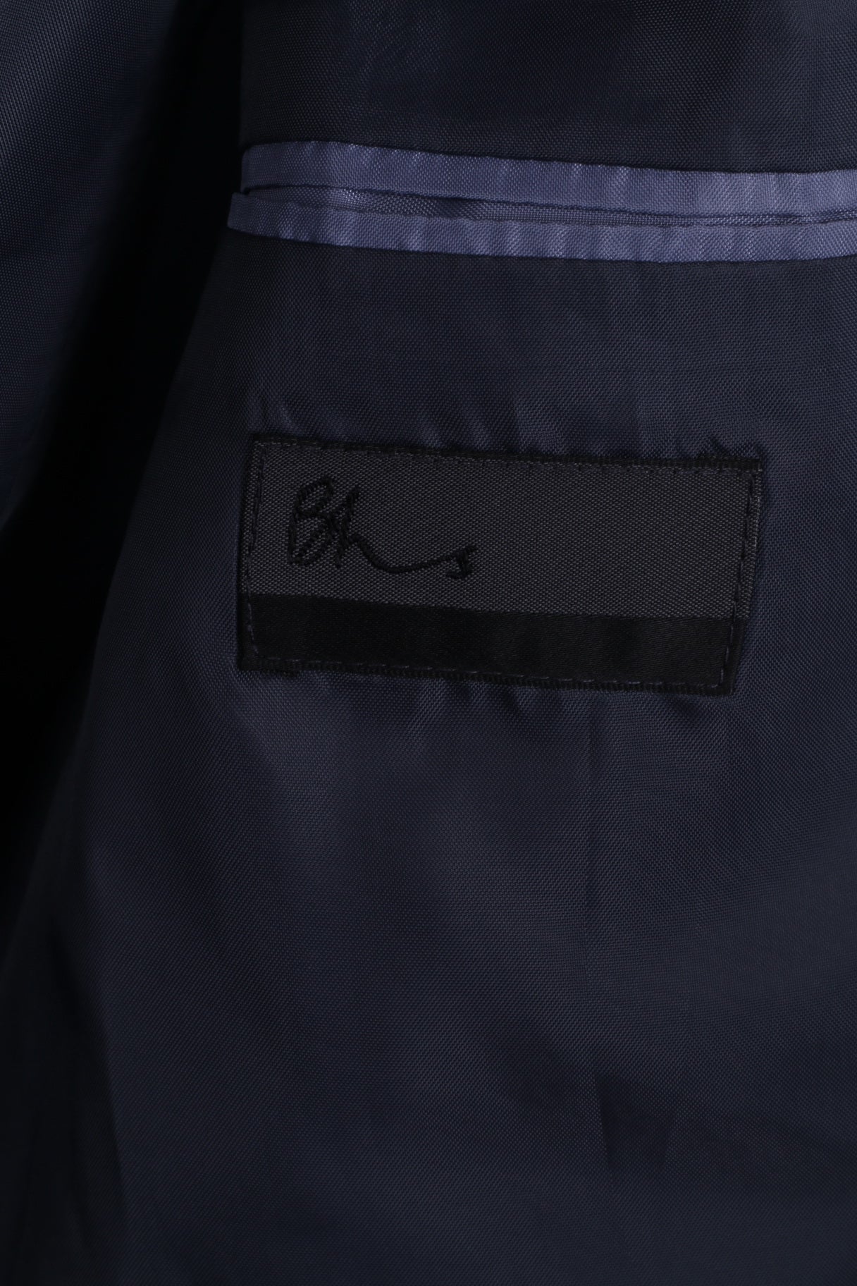 BHS Hommes 42 M Blazer Veste Courte Rayé Gris Épaulettes Simple Boutonnage 