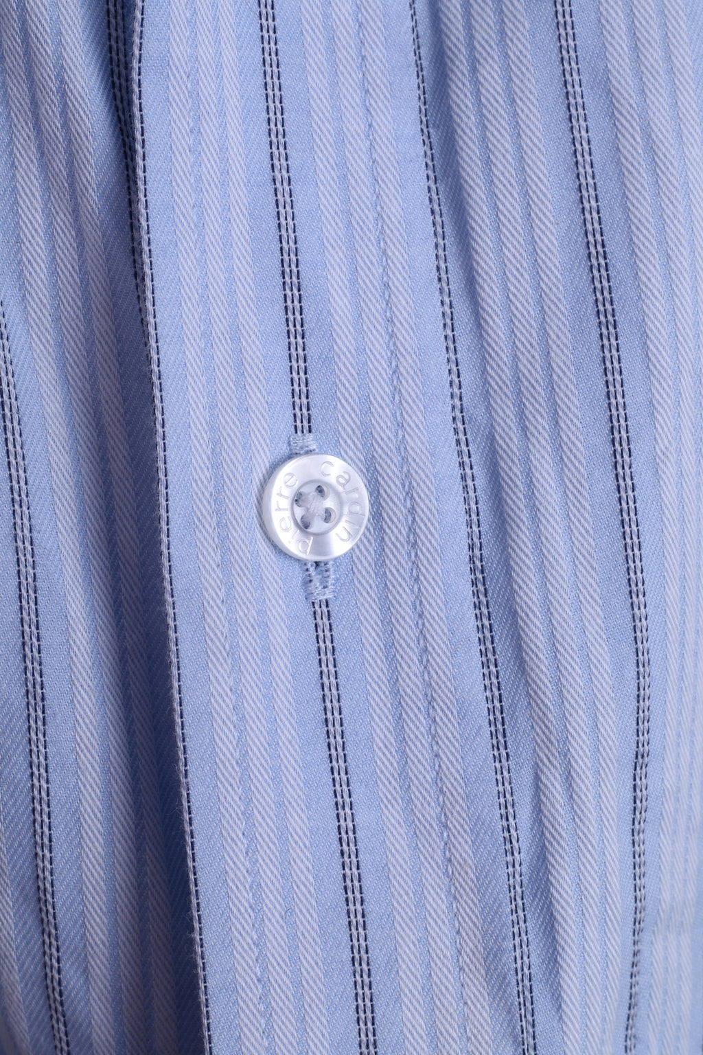 Pierre Cardin Camicia casual da uomo 17 43 XL Polsini blu Bottoni dettagliati in cotone a righe