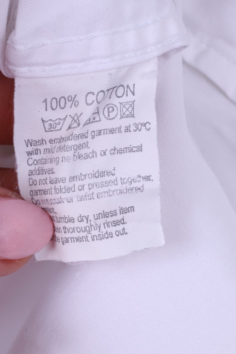 Van Santen &amp; Van Santen Chemise décontractée XL pour homme Blanc Polo à manches longues Moscou Top 