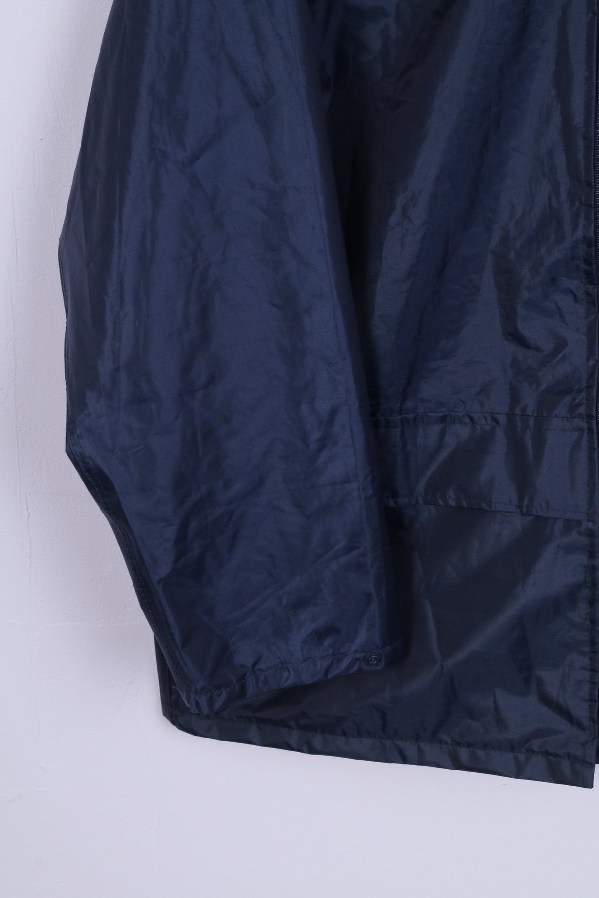No name Mens L Jacket Navy Full Zipper Top Hidden Hood