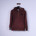 Sik Silk Mens S Sweatshirt Burgundy Cotton Zip Up Hooded Sportswear Top