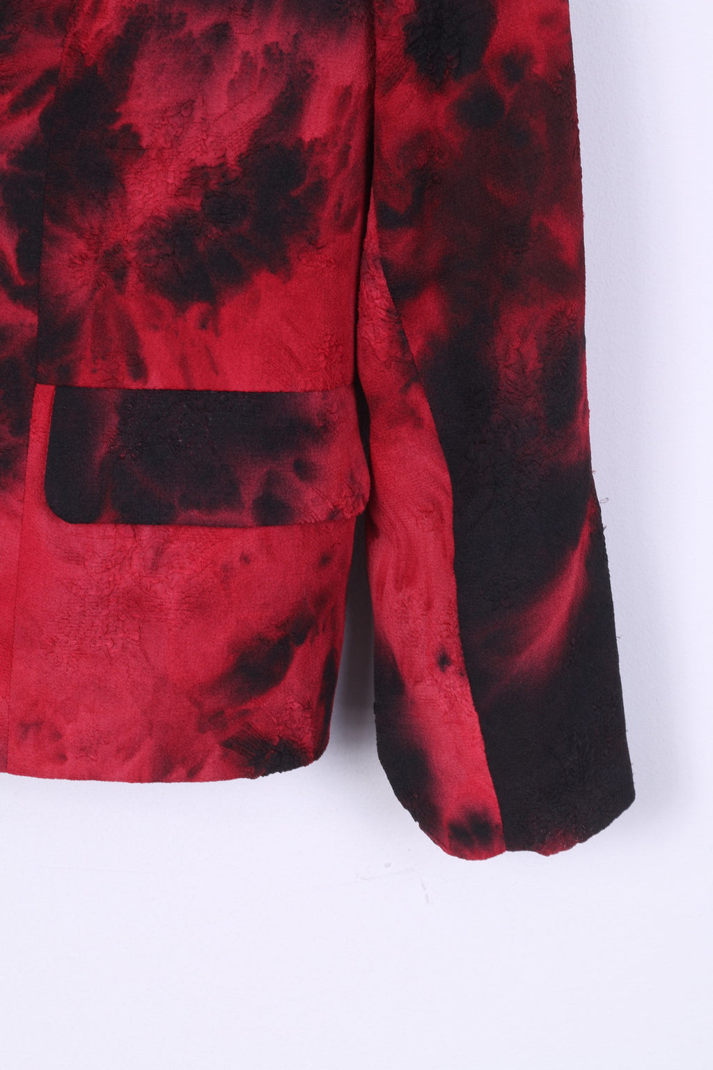 Molly -Jo Giacca da donna 48 XL Giacca con spalline monopetto rosso nero tinto vintage 