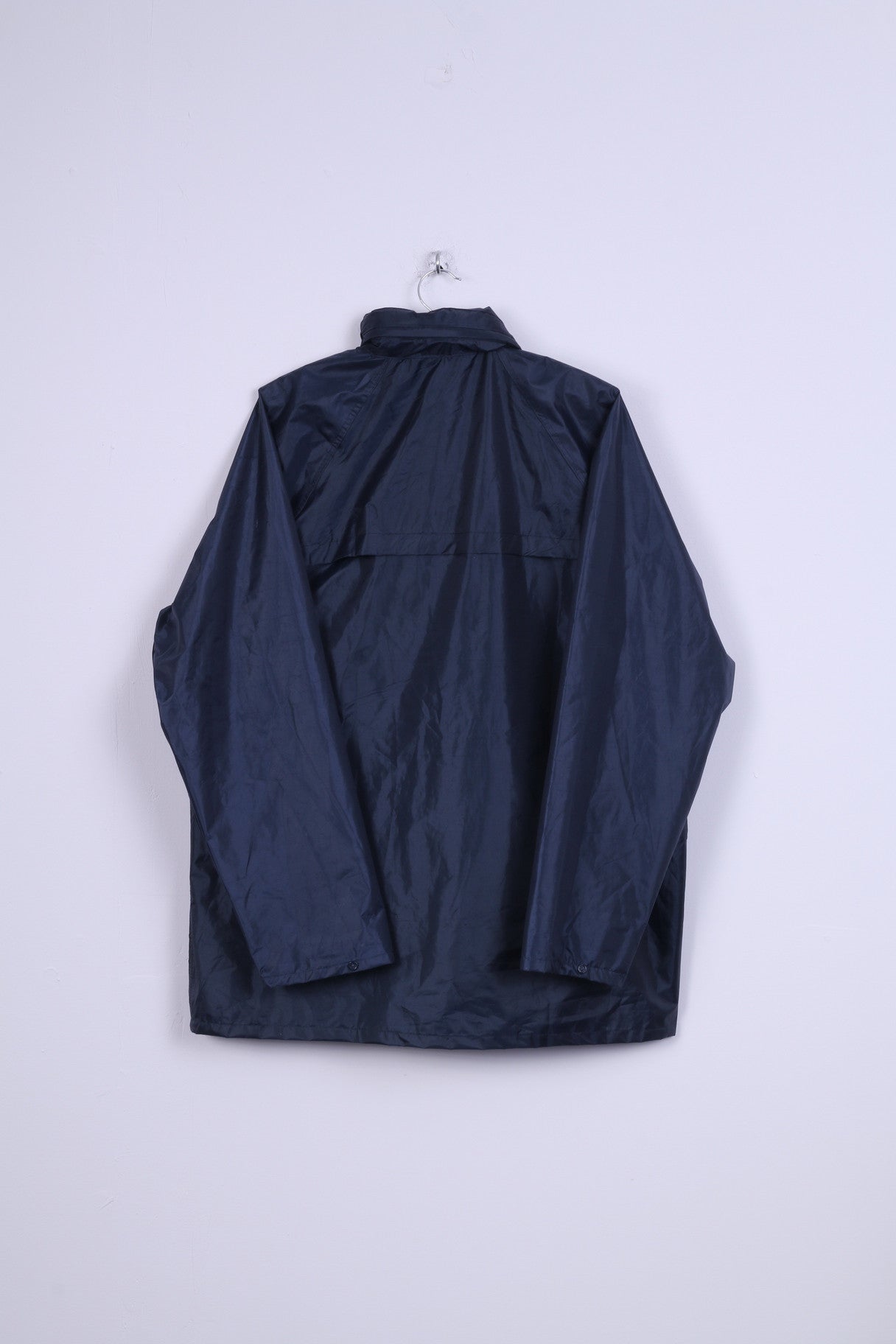 No name Mens L Jacket Navy Full Zipper Top Hidden Hood