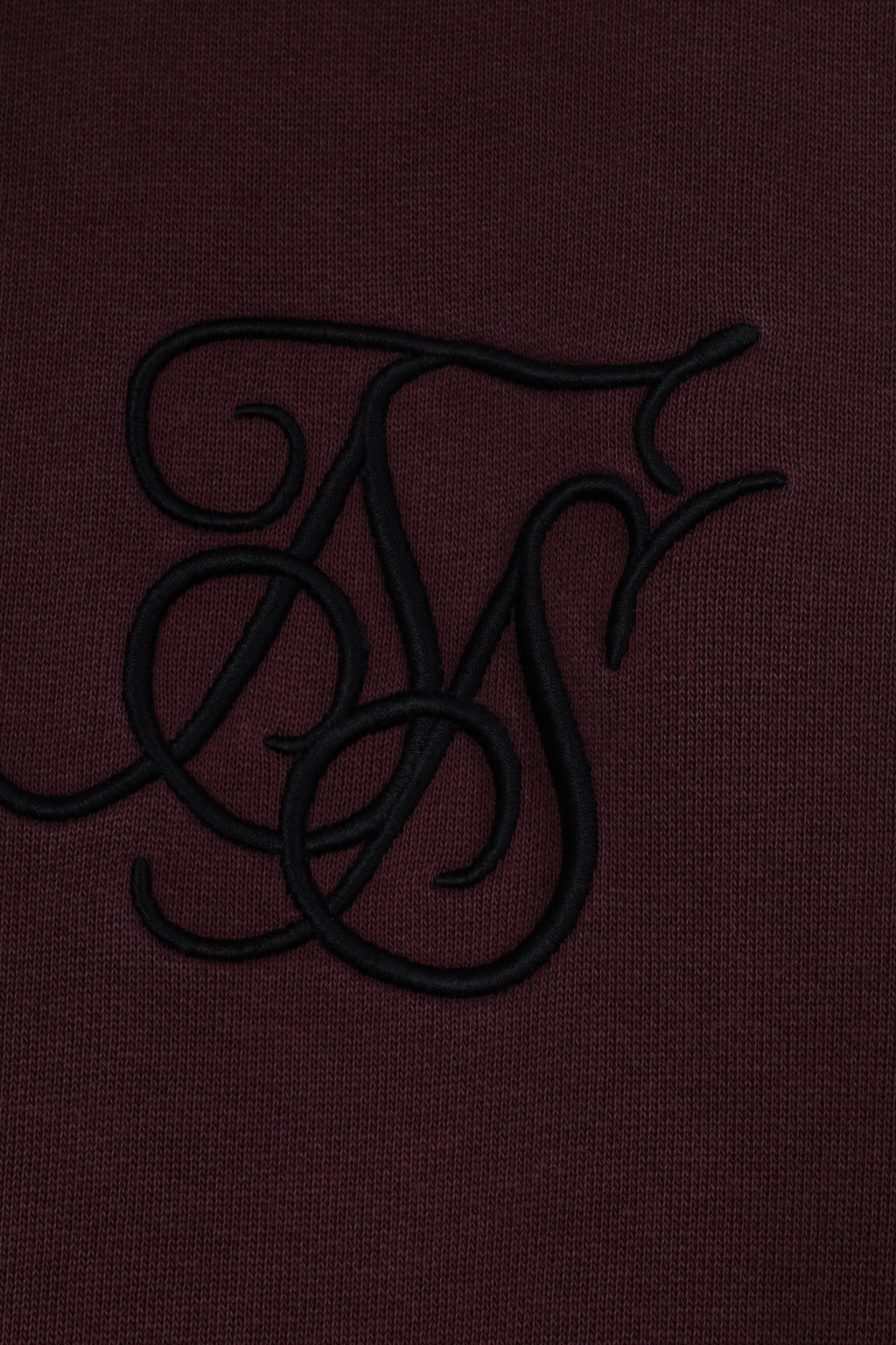 Sik Silk Sweat-shirt pour homme en coton bordeaux avec fermeture éclair