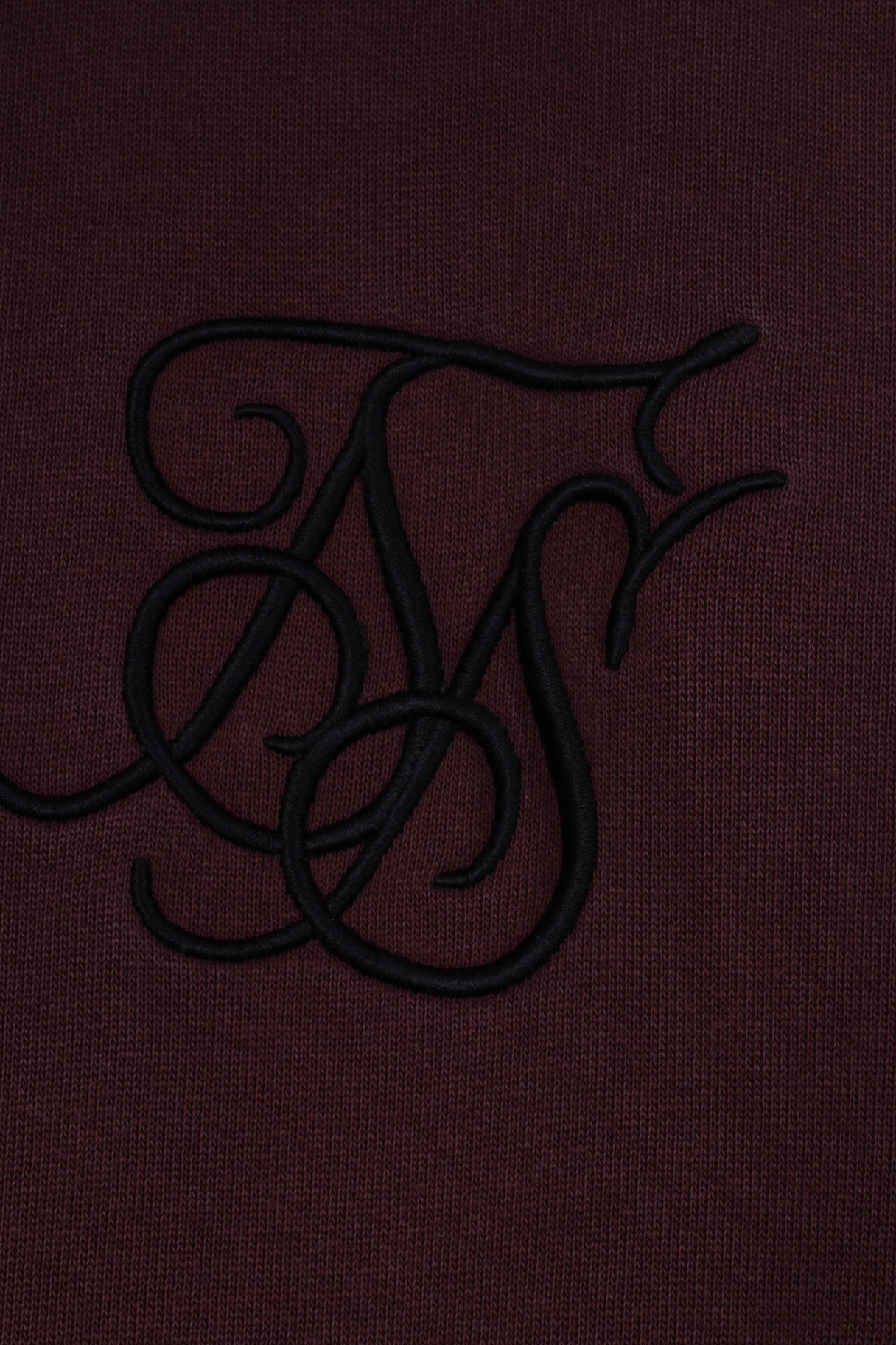 Sik Silk Sweat-shirt pour homme en coton bordeaux avec fermeture éclair