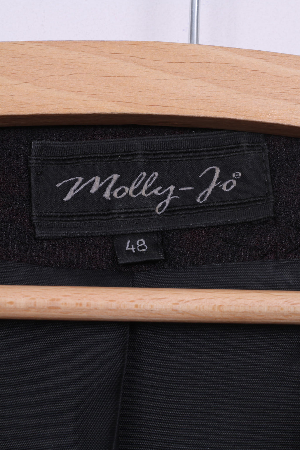 Molly -Jo Giacca da donna 48 XL Giacca con spalline monopetto rosso nero tinto vintage 