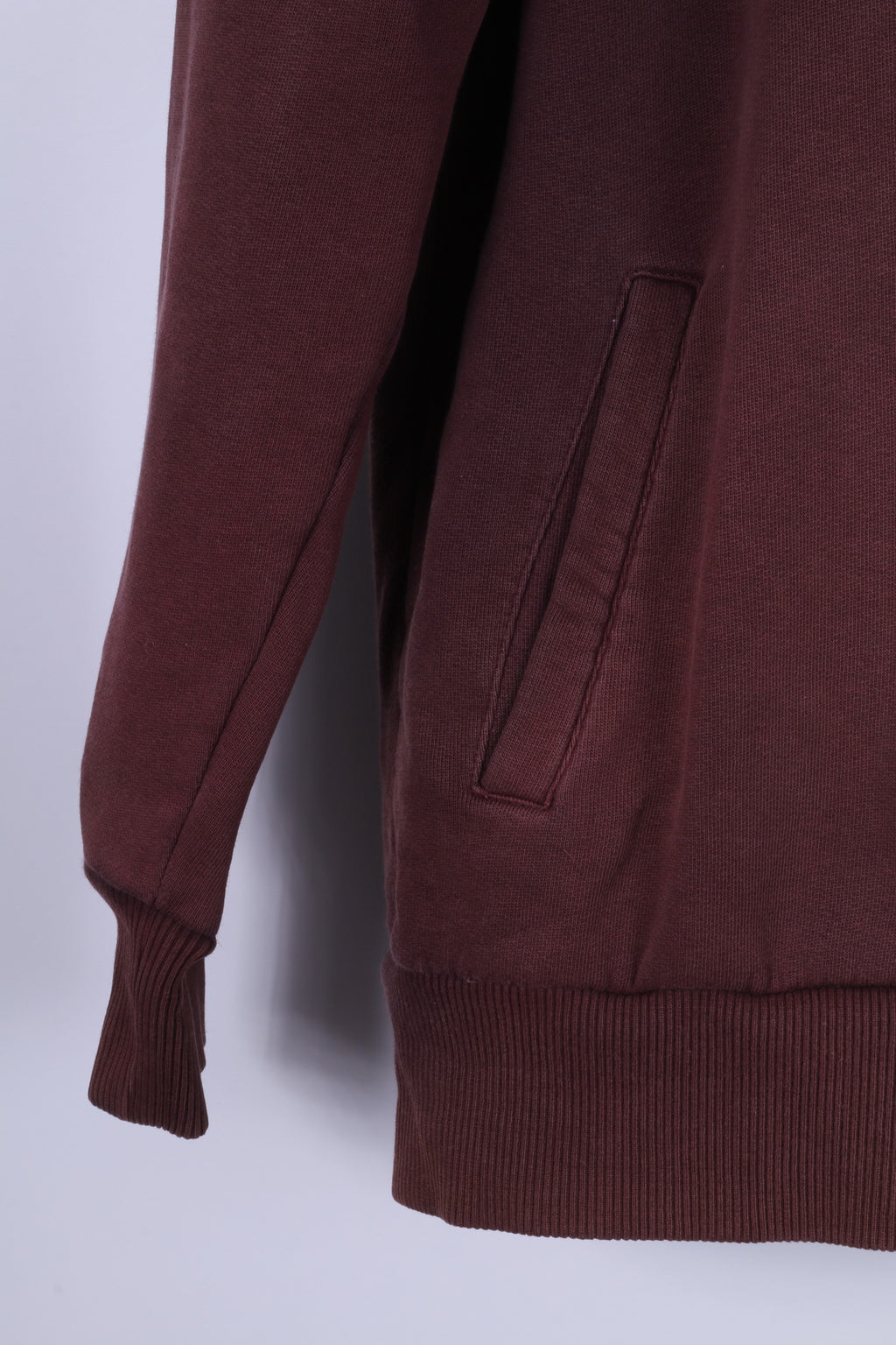 Sik Silk Sweat-shirt pour homme en coton bordeaux avec fermeture éclair