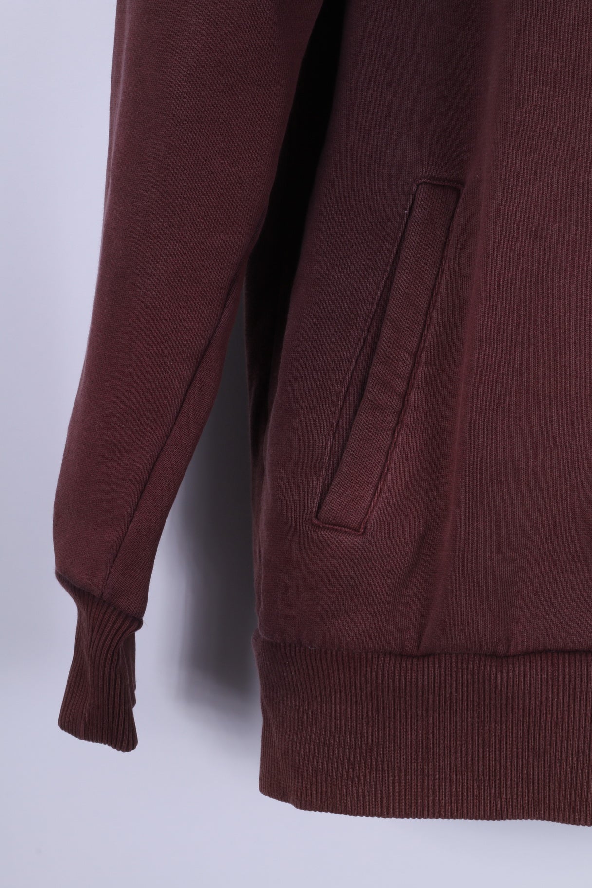 Sik Silk Sweat-shirt pour homme en coton bordeaux avec fermeture éclair