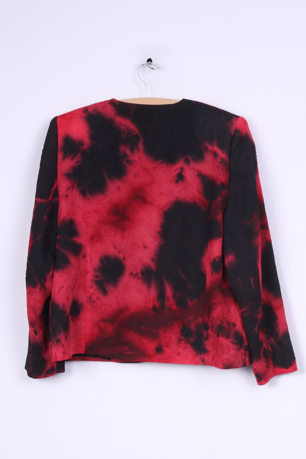 Molly -Jo Giacca da donna 48 XL Giacca con spalline monopetto rosso nero tinto vintage 