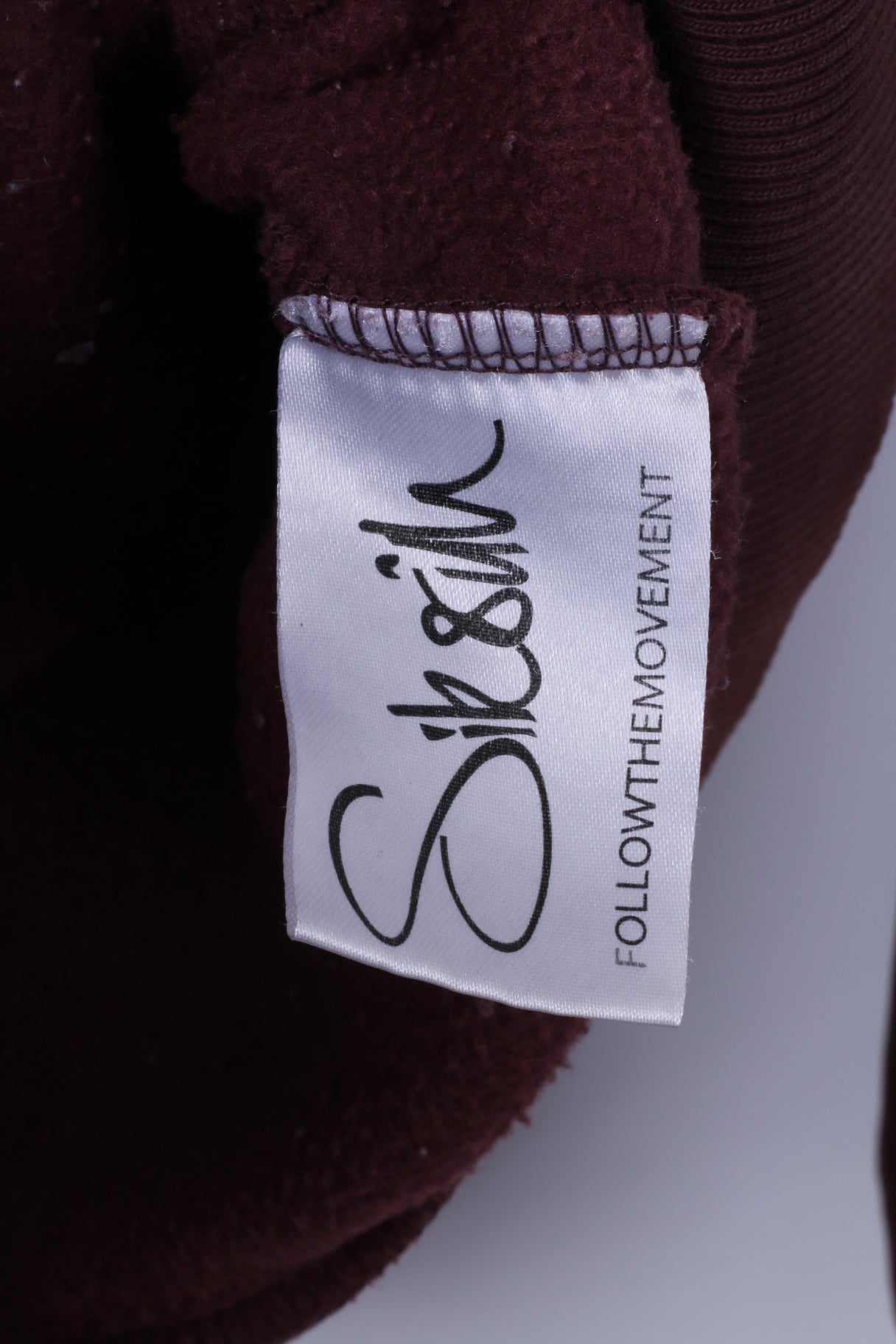 Felpa da uomo Sik Silk S Felpa in cotone bordeaux con zip e cappuccio sportivo