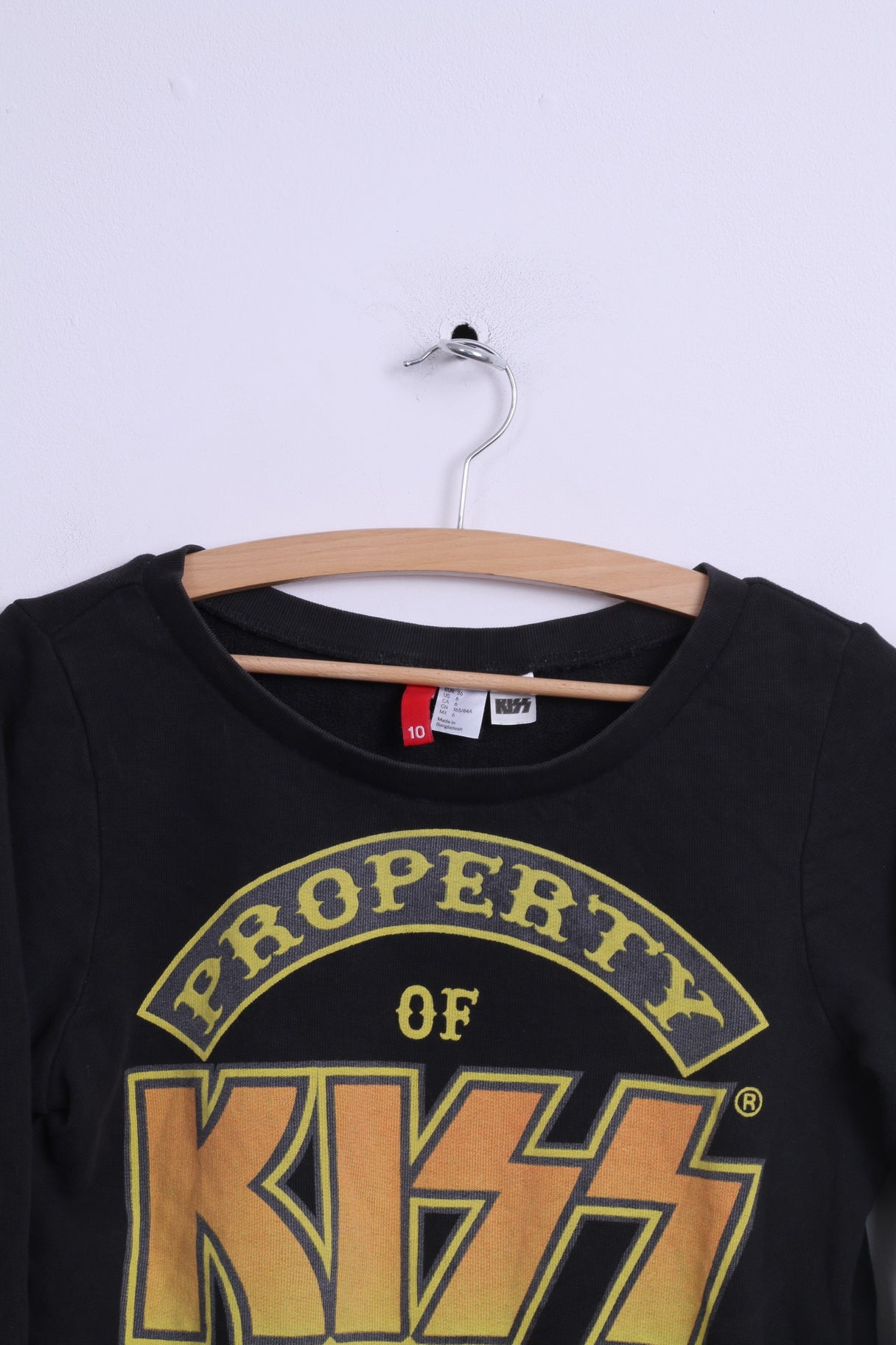 Divided Womens 10 36 S Sweatshirt Black Cotton Kiss Music Graphic