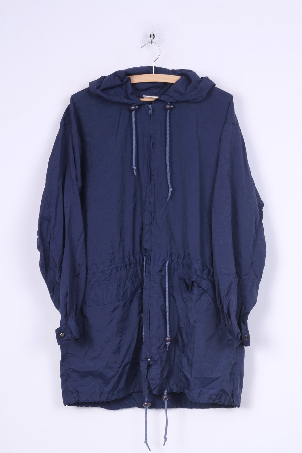 Giacca antipioggia Parka da donna casual da 40 L con cerniera completa in nylon impermeabile con cappuccio in nylon leggero vintage 