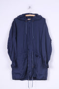 Giacca antipioggia Parka da donna casual da 40 L con cerniera completa in nylon impermeabile con cappuccio in nylon leggero vintage 