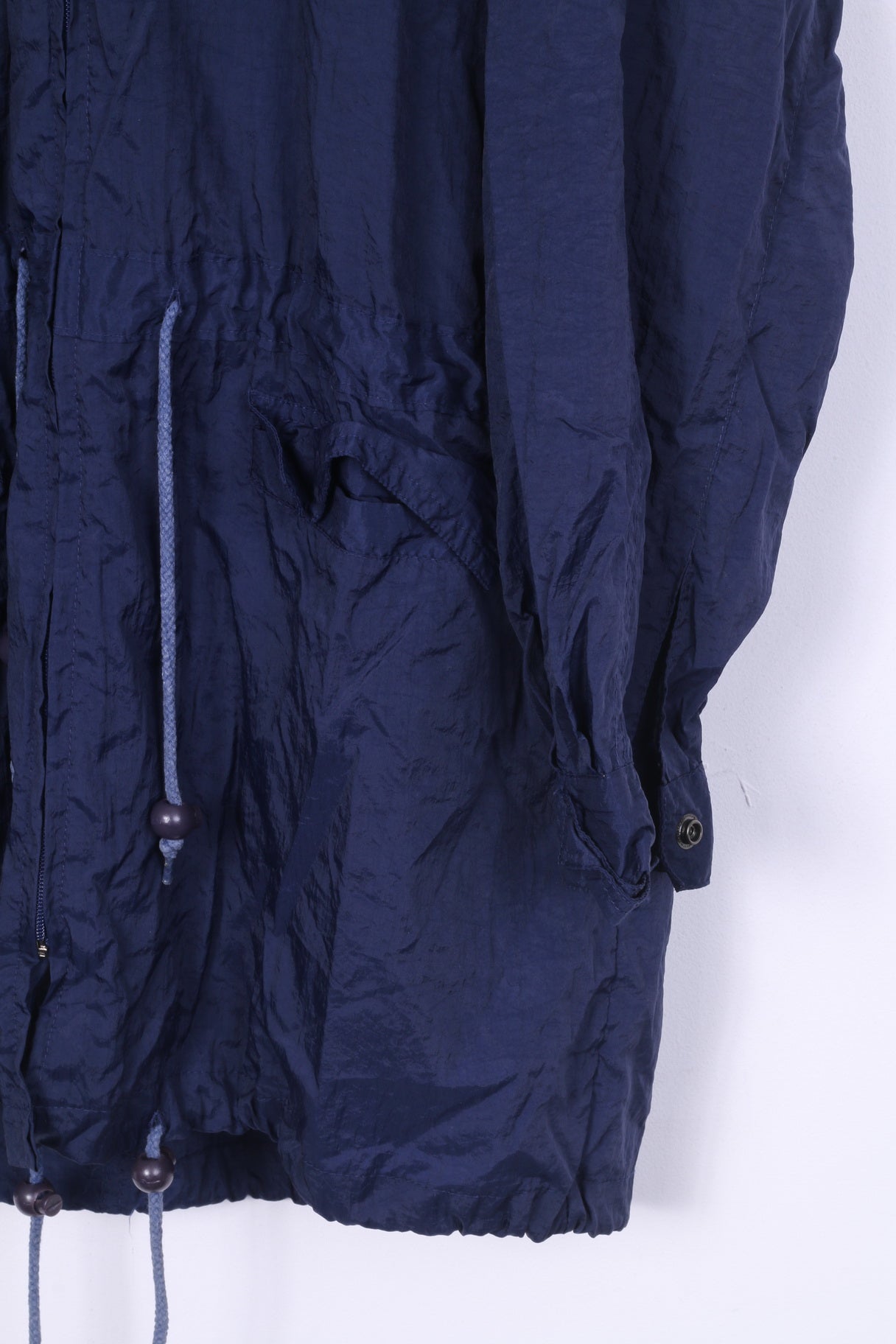 Casual Womens 40 L Parka Rain Jacket Full Zipper Nylon Waterproof Hooded Lightweight Nylon Vintage