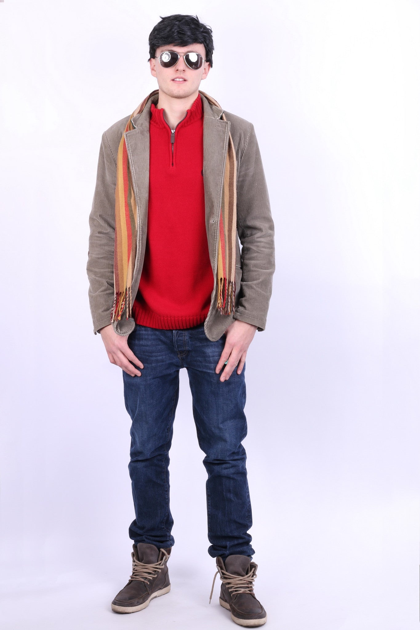 Cottonfield Active Wear Mens 48 S/M Corduroy Blazer Brown Cotton Jacket - RetrospectClothes