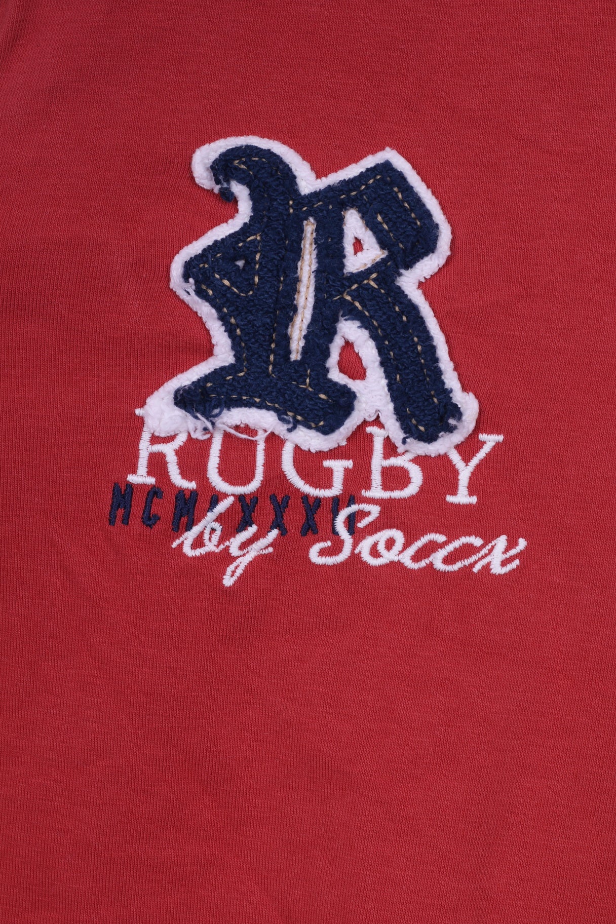 Soccx Womens 38 M Polo Shirt Long Sleeve Paches Rubgy Team Sports Red Top