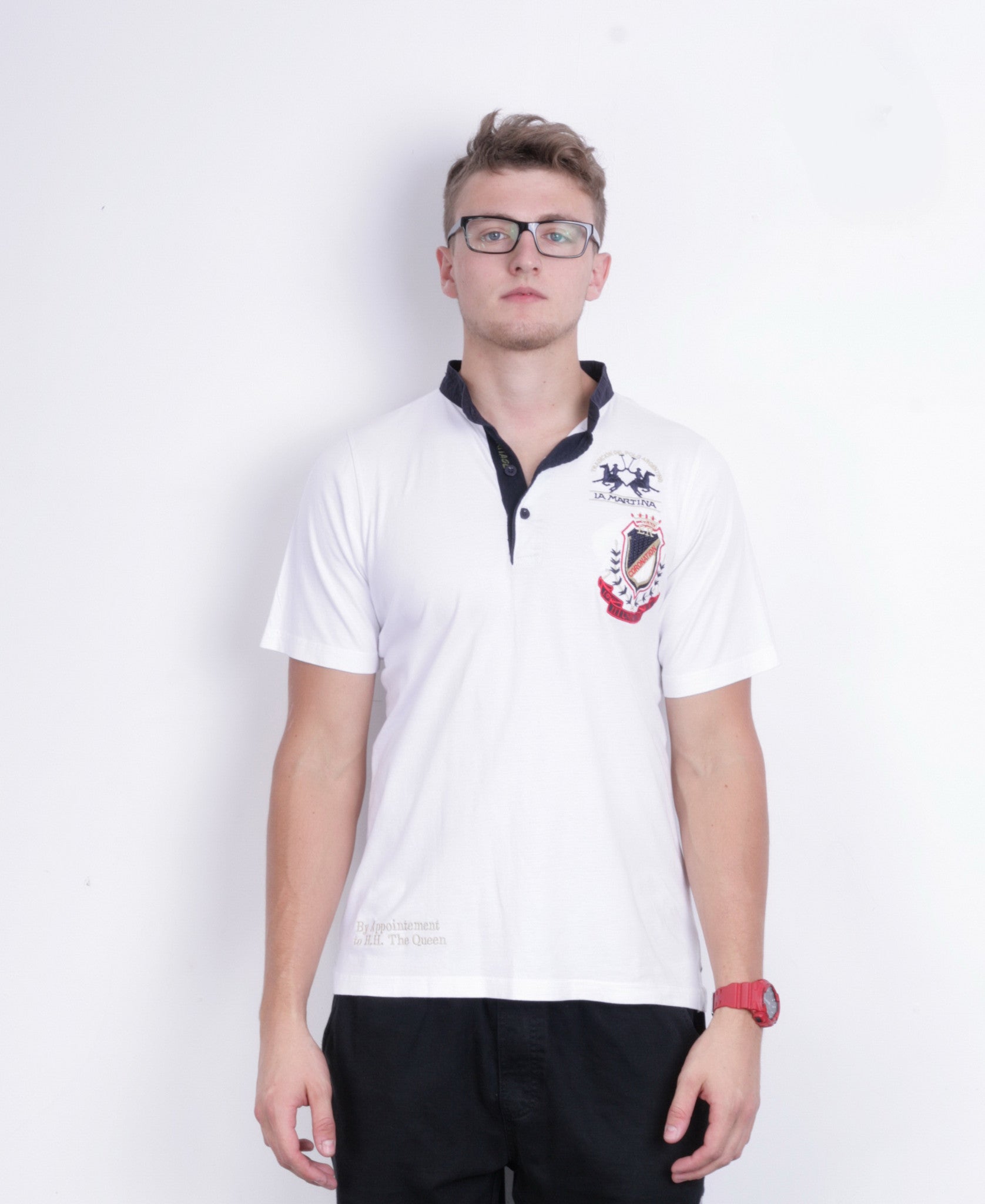 La Martina Mens XXL Shirt White Coronation Short Sleeve Cotton - RetrospectClothes