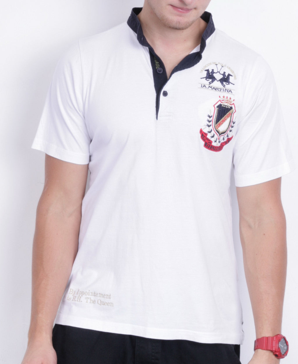 La Martina Mens XXL Shirt White Coronation Short Sleeve Cotton - RetrospectClothes