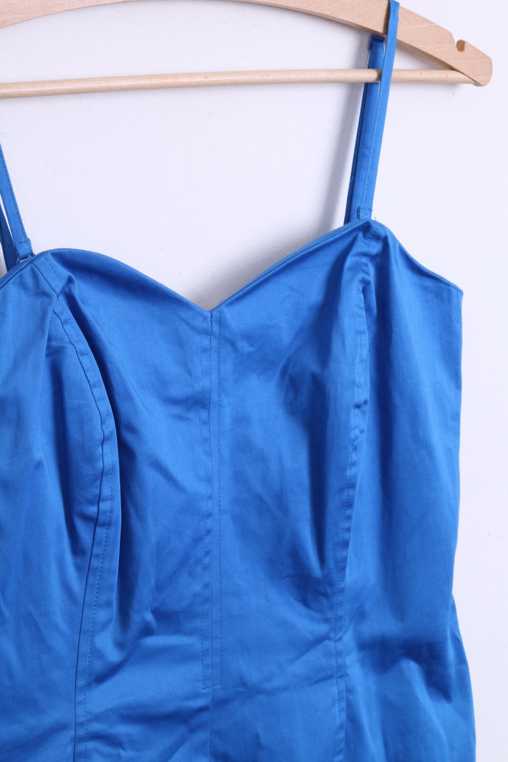 New Caprice Womens 10 M Dress Blue Higtlowe Sweetheart Neckline - RetrospectClothes