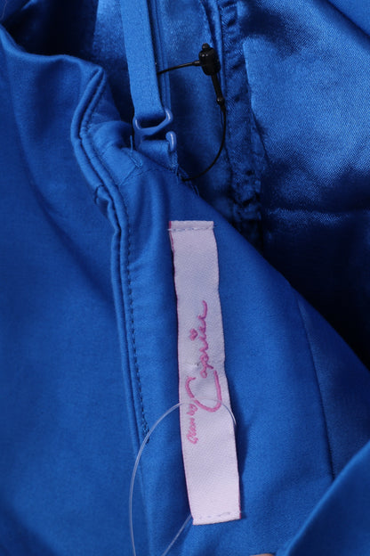 New Caprice Womens 10 M Dress Blue Higtlowe Sweetheart Neckline - RetrospectClothes