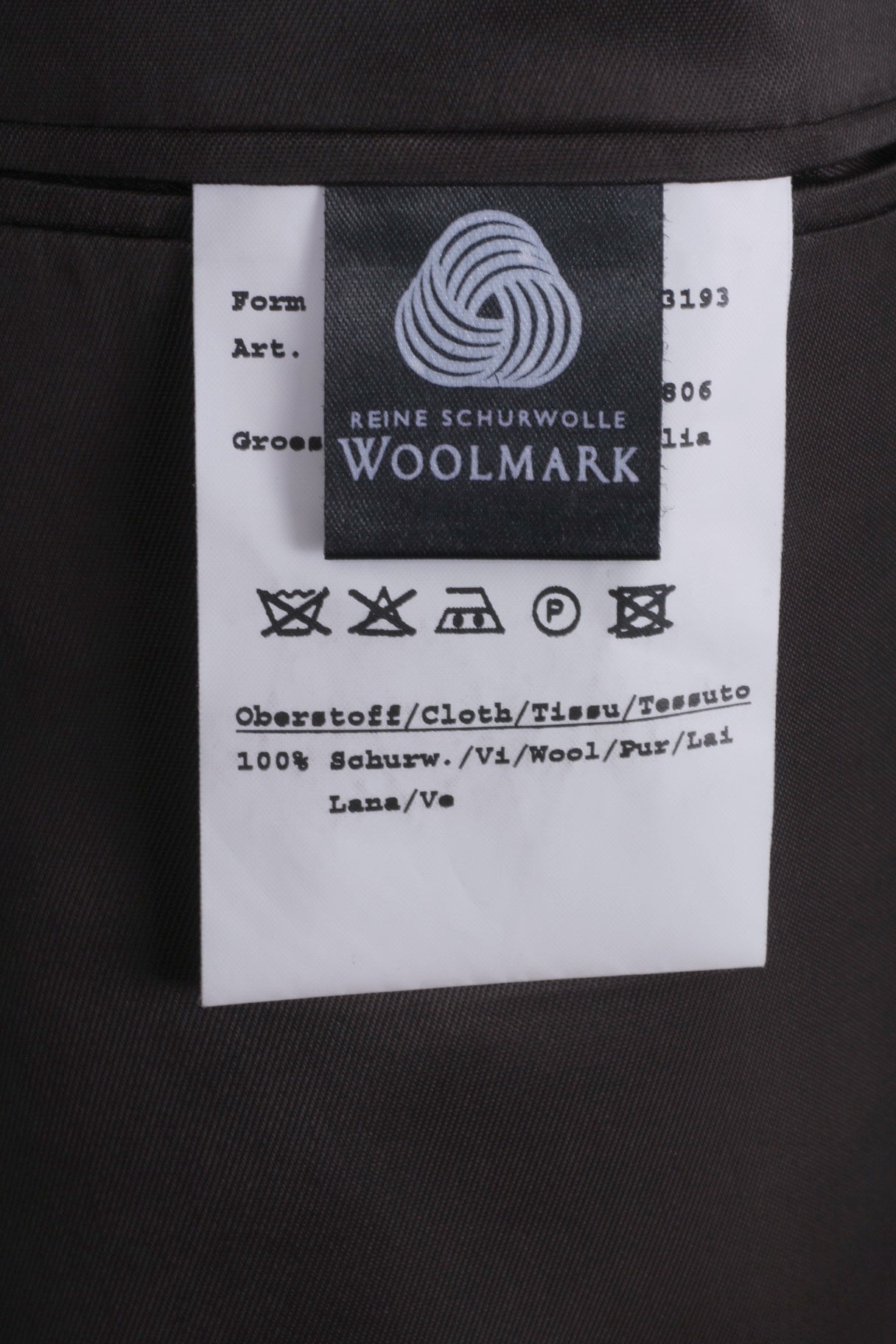 Bugatti Hommes 52 42 Blazer Marron 100% Laine Veste Classique Woolmark à Simple Boutonnage