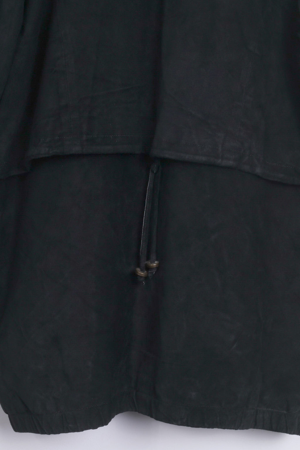 C&A Womens 38 M Jacket Vintage Black Suede Long Zippered Shoulder Pads