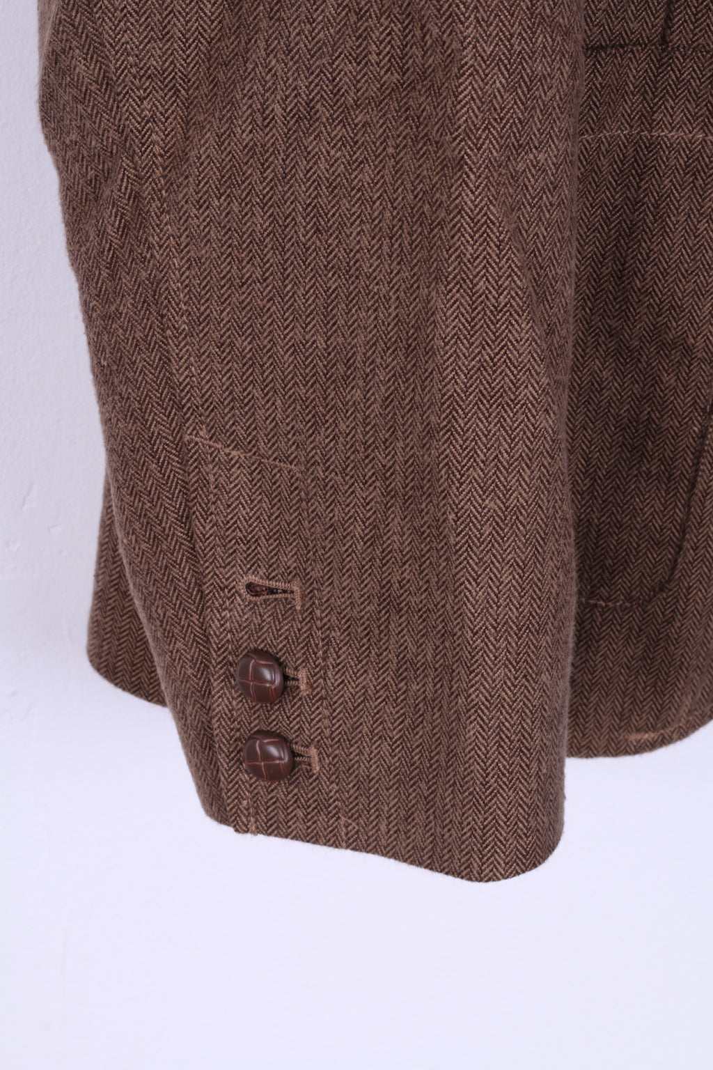 GAP Mens L Jacket Brown Herringbone Cotton Single Breasted Blazer