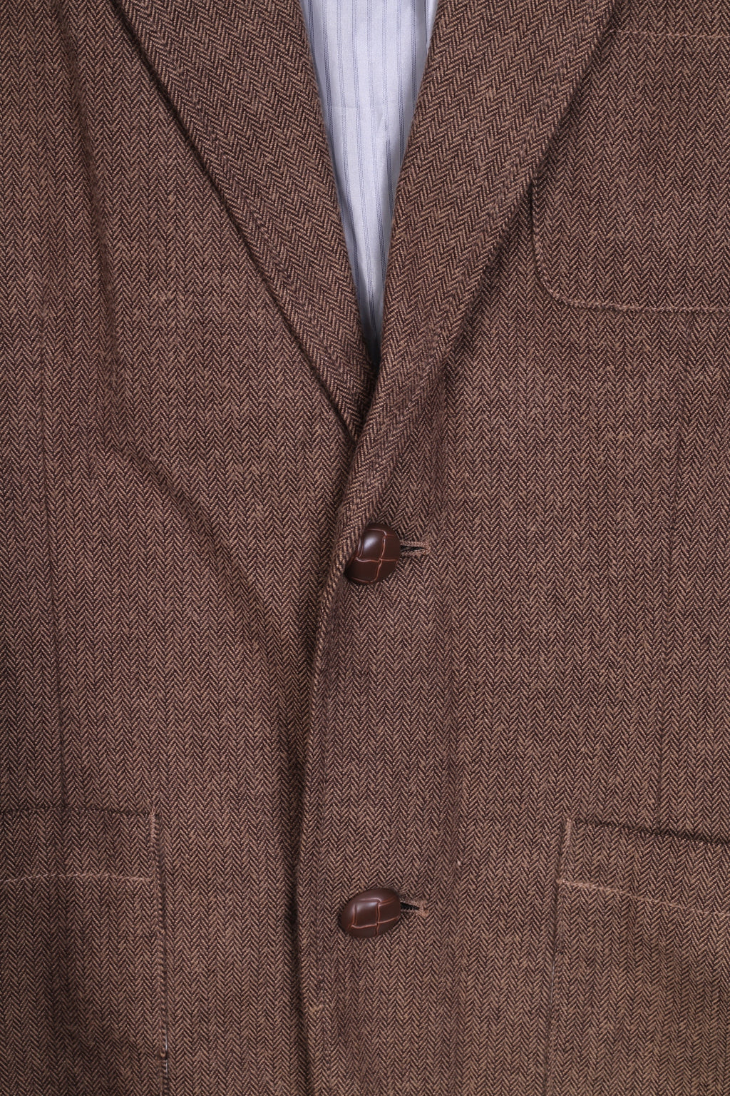 GAP Mens L Jacket Brown Herringbone Cotton Single Breasted Blazer