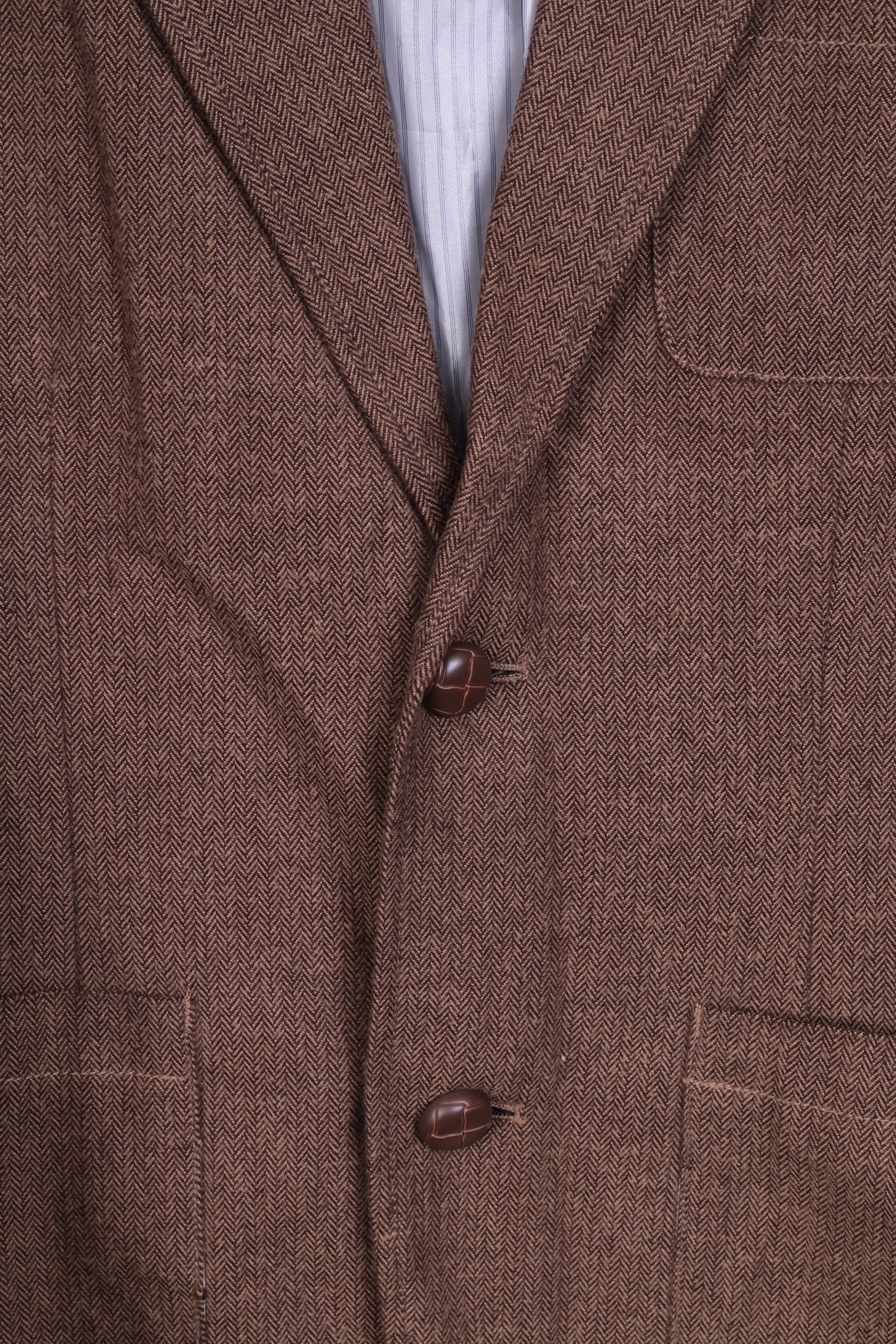 GAP Mens L Jacket Brown Herringbone Cotton Single Breasted Blazer