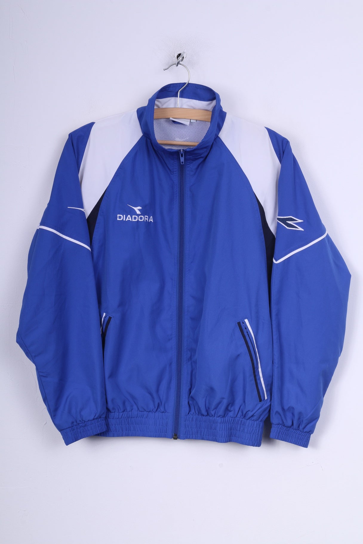 Diadora Boys 170  Jacket Blue Full Zipper Sport Training Lightweight