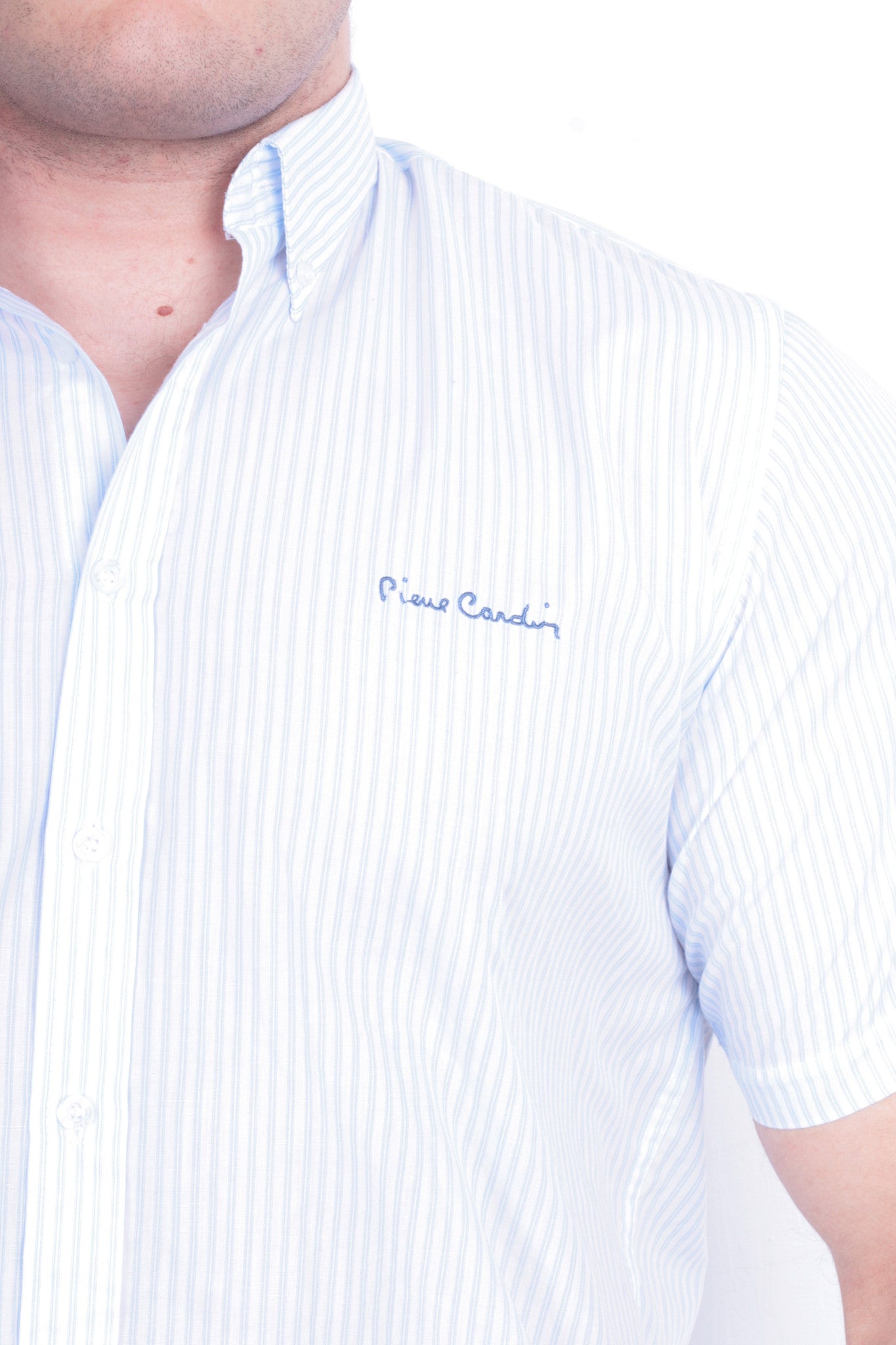 Pierre Cardin Mens XL Casual Shirt Striped Regular Fit Short Sleeve Summer - RetrospectClothes