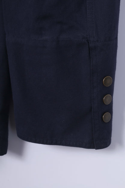 Pierre Cardin Paris Men 50 40 Blazer Navy Cotton Marine Snaps Casual Light Jacket
