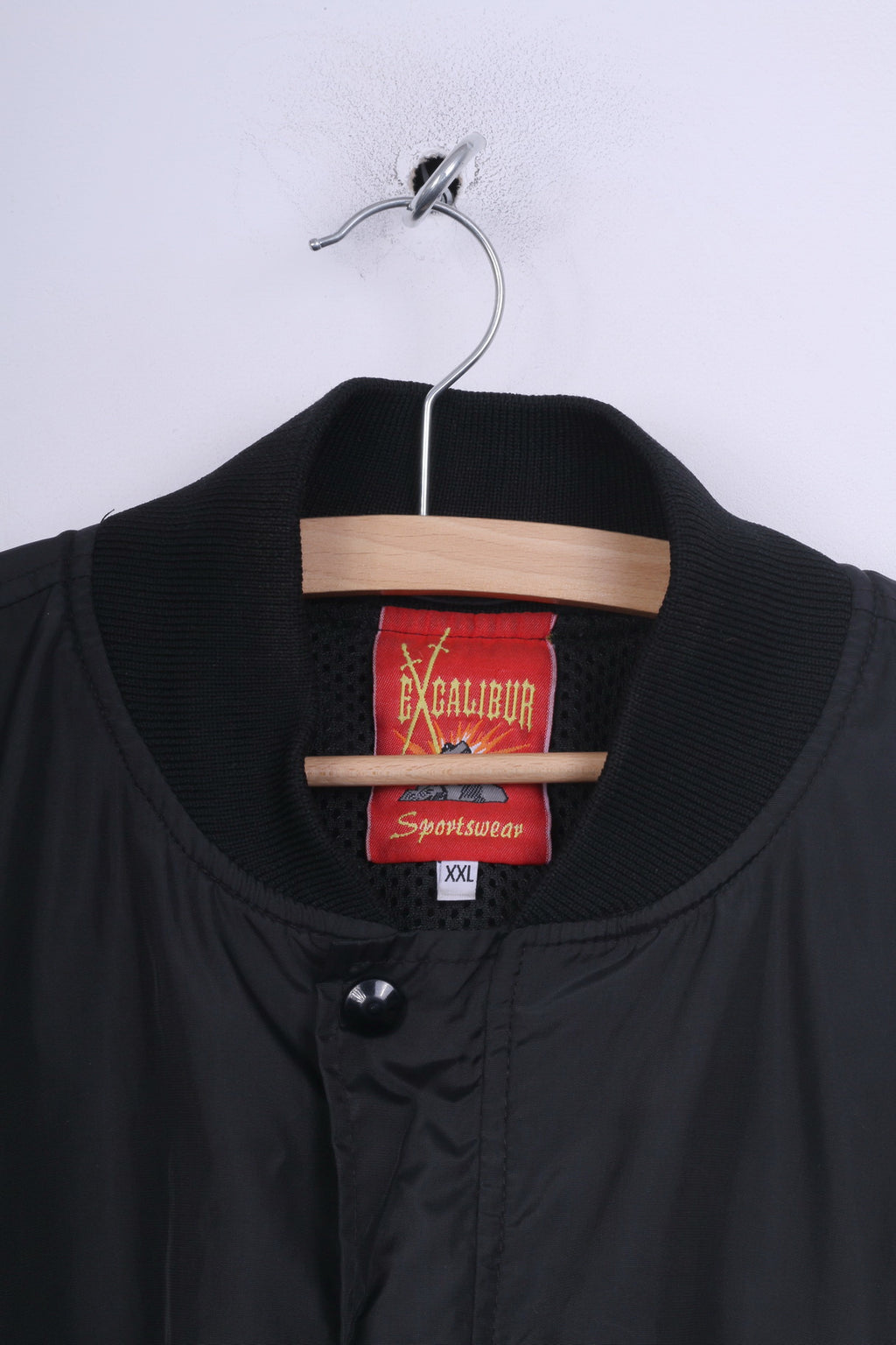 Excalibur Goldwing Club Austria Mens 2XL Bomber Jacket Black Full Zipper Sportswear Region Ost Vintage