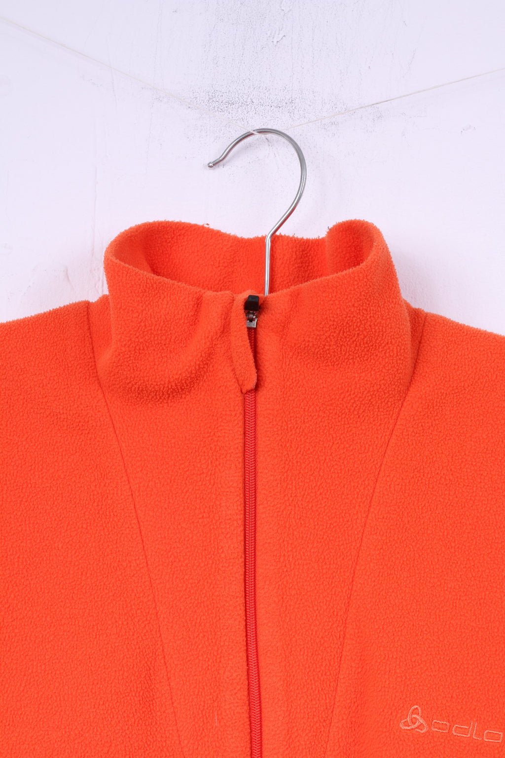 Odlo Top in pile da donna, felpa arancione, top sportivo con zip e collo 