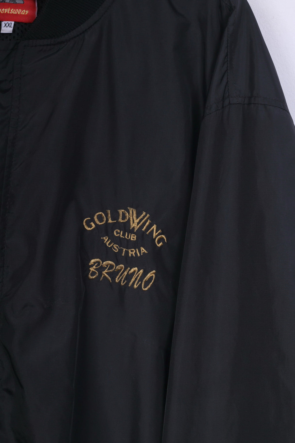 Excalibur Goldwing Club Austria Mens 2XL Bomber Jacket Black Full Zipper Sportswear Region Ost Vintage