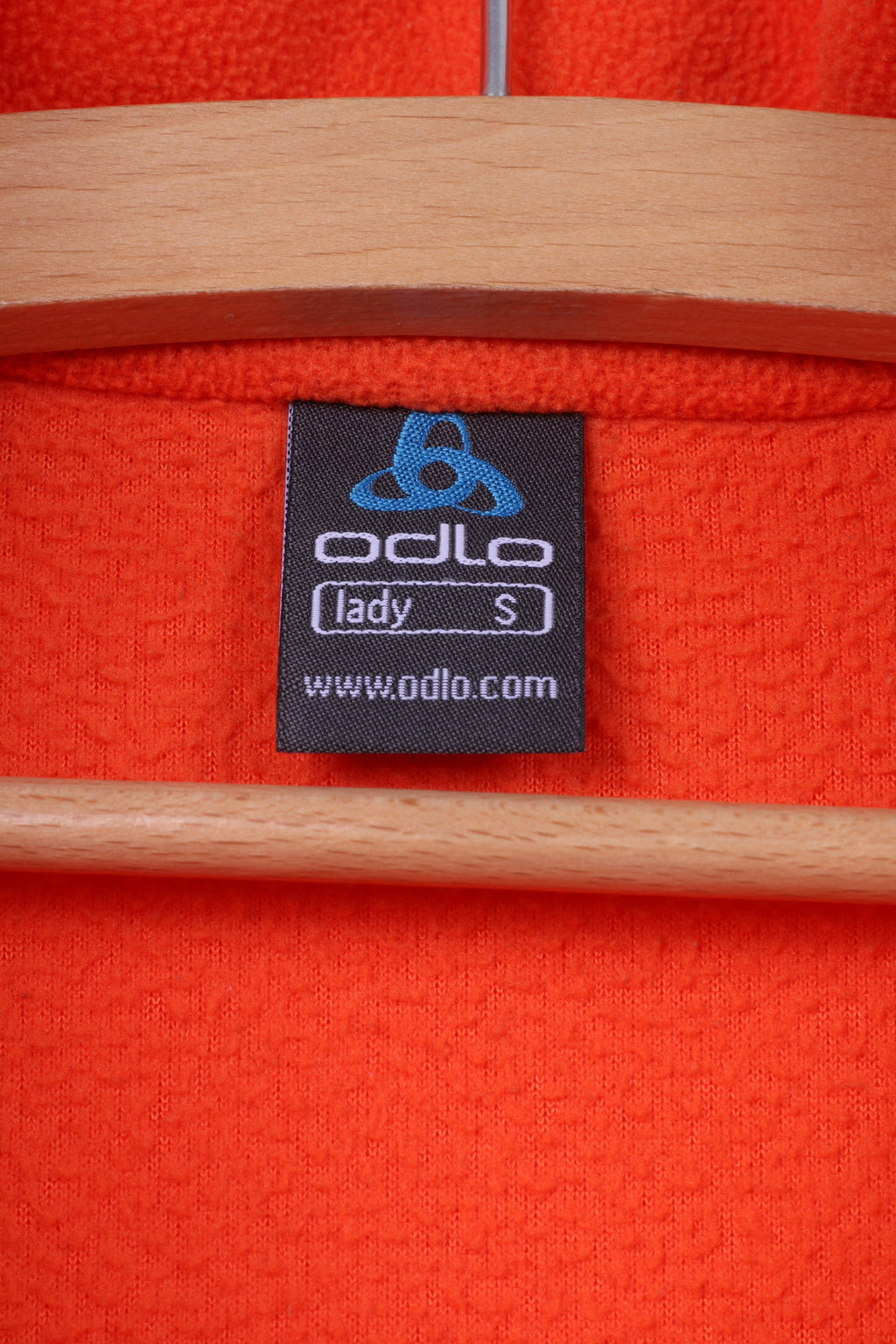 Odlo Top in pile da donna, felpa arancione, top sportivo con zip e collo 