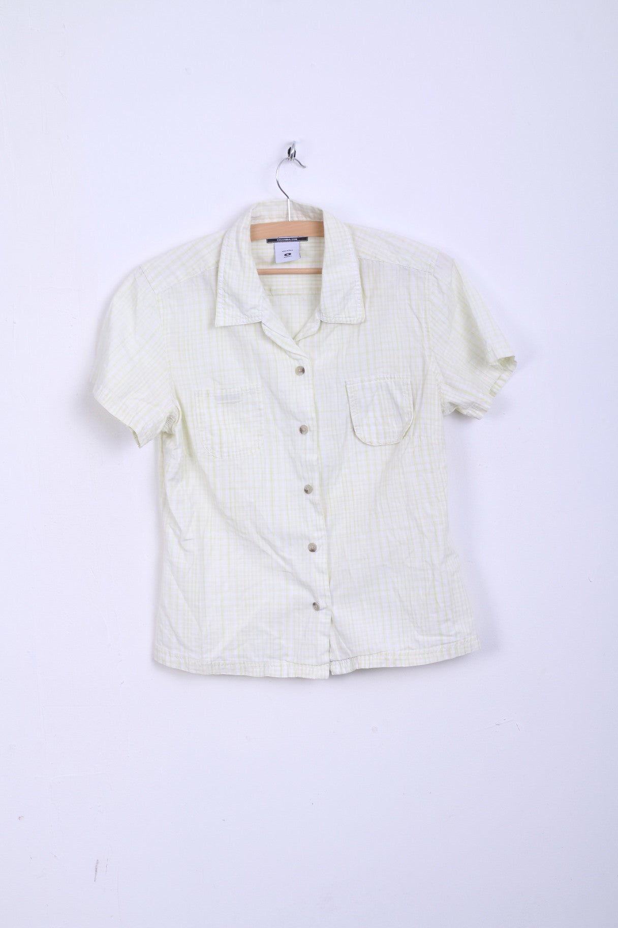 Columbia Womens M Casual Shirt Check Short Sleeve Cotton