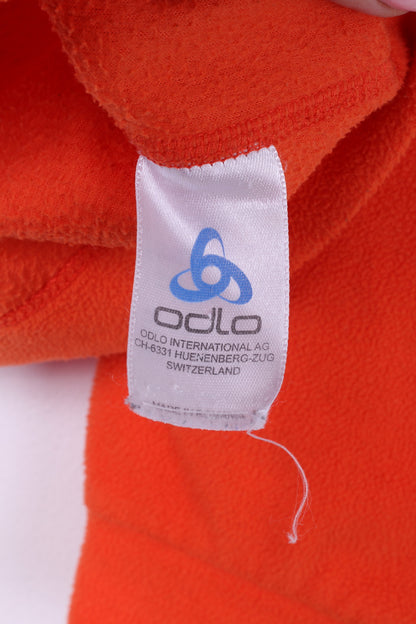 Odlo Womens S Fleece Top Orange Sweatshirt Zip Neck Activewear Top