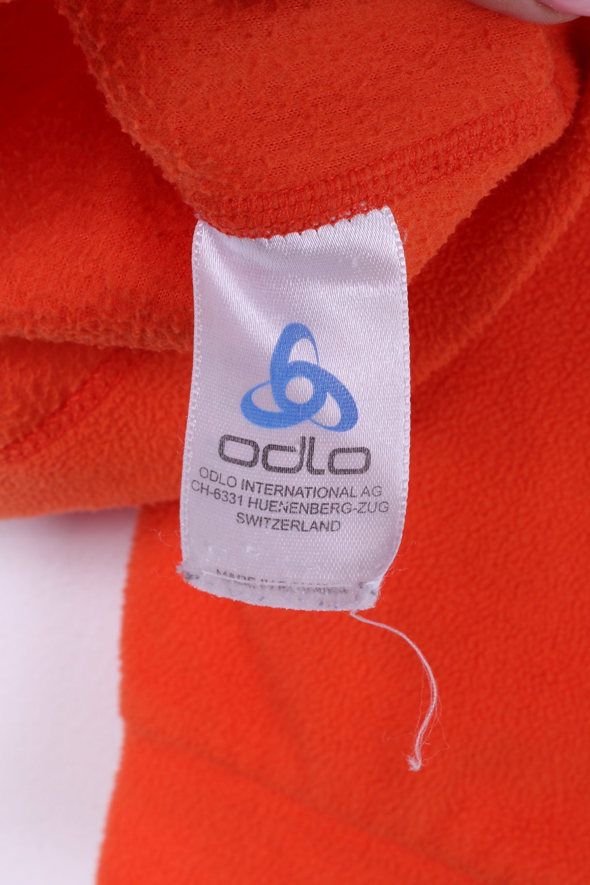 Odlo Top in pile da donna, felpa arancione, top sportivo con zip e collo 
