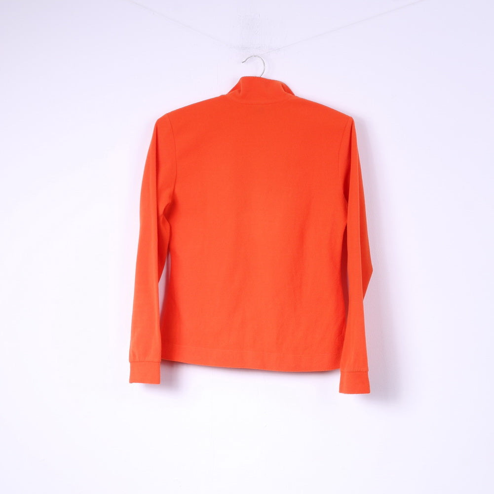 Odlo Top in pile da donna, felpa arancione, top sportivo con zip e collo 