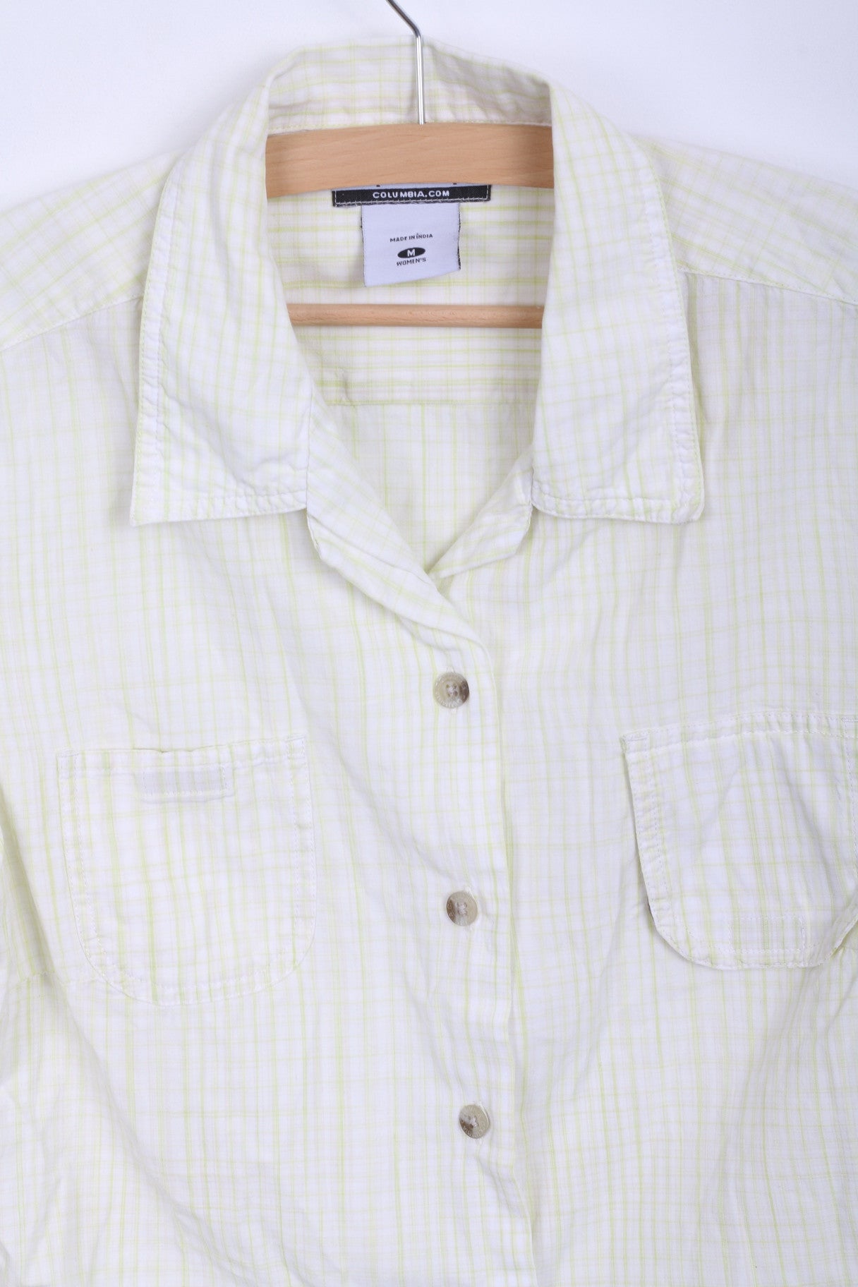 Columbia Womens M Casual Shirt Check Short Sleeve Cotton
